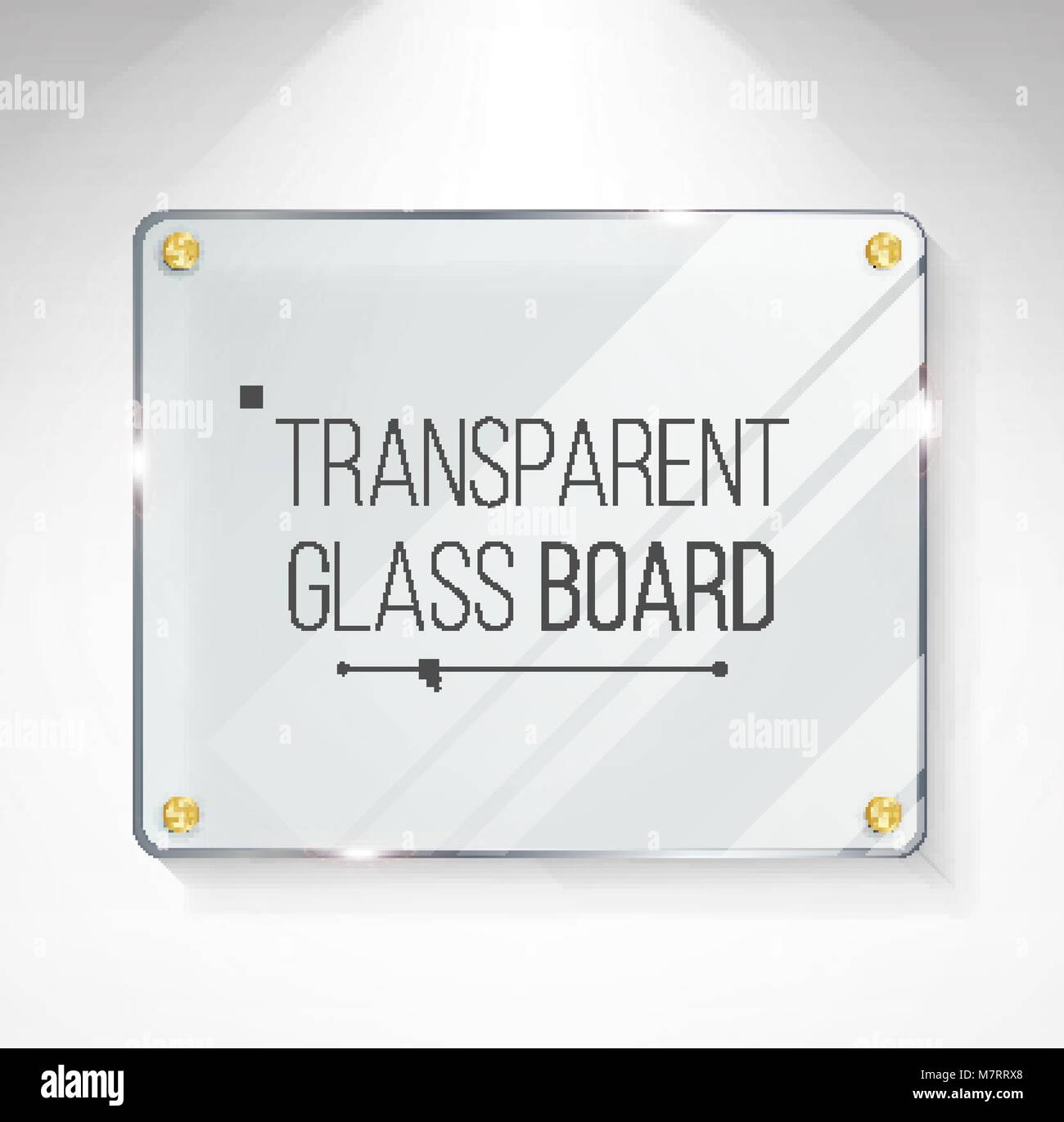 Transparent Shining Glass Vector. Beautiful Blank Shining Glass Banner