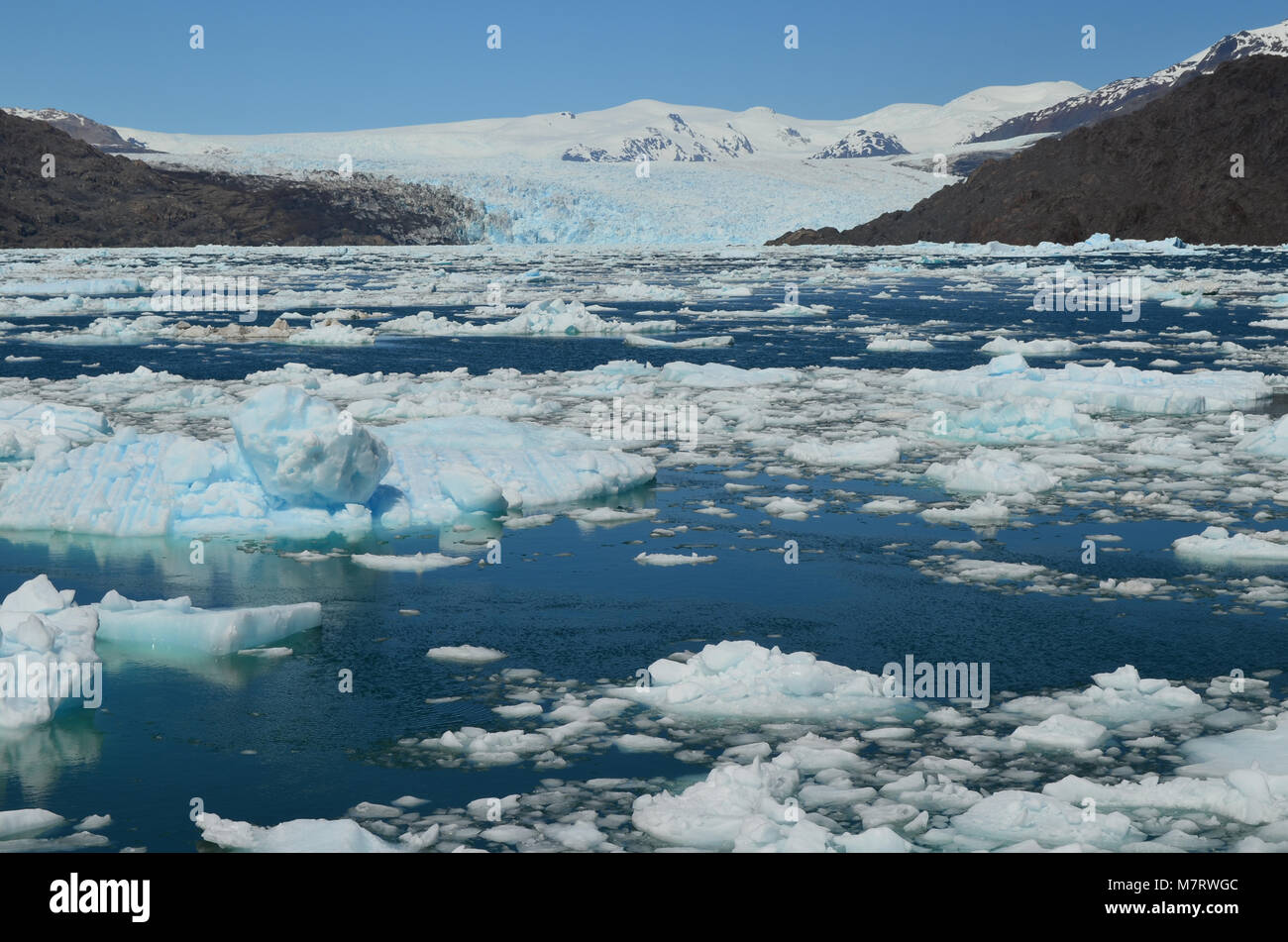 Steffen glacier in Campo de Hielo Sur (Southern Patagonian Ice Field), Chilean Patagonia Stock Photo