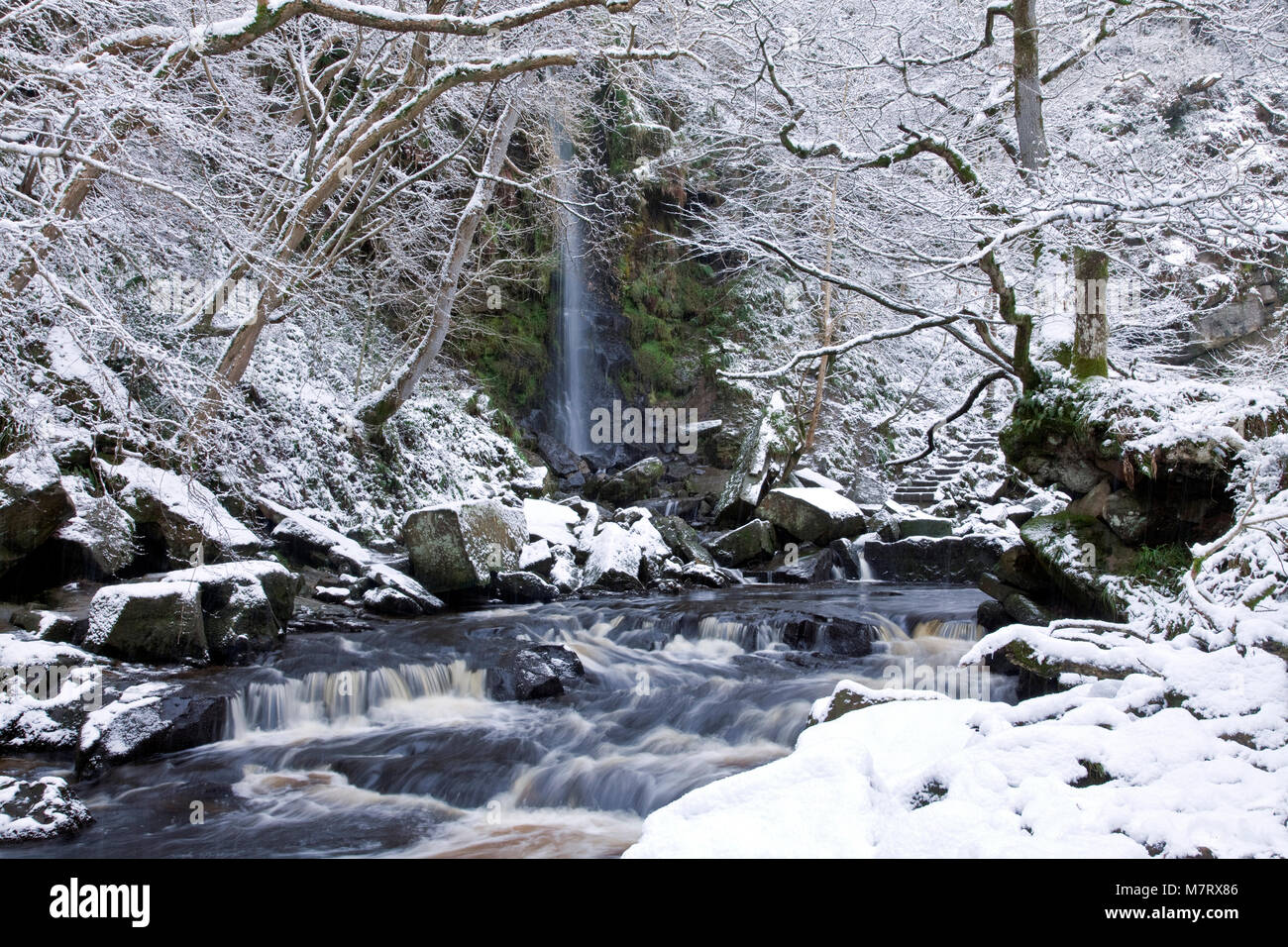 Mallyan Spout by West Beck near Goathland North York Moors North Yorkshire Stock Photo
