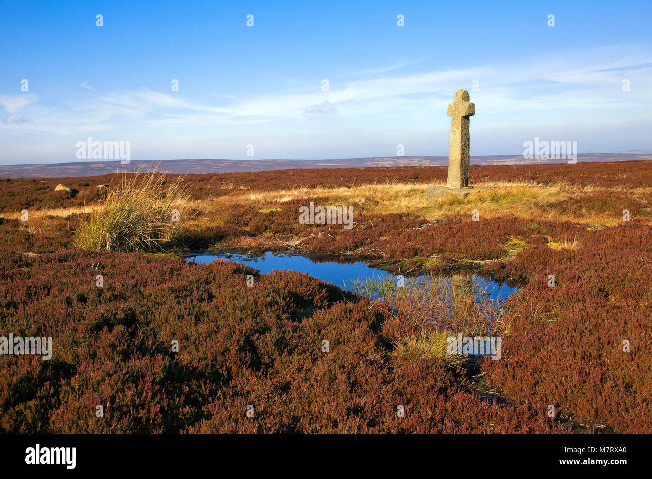 Old Ralph Cross in autumn North York Moors North Yorkshire Stock Photo