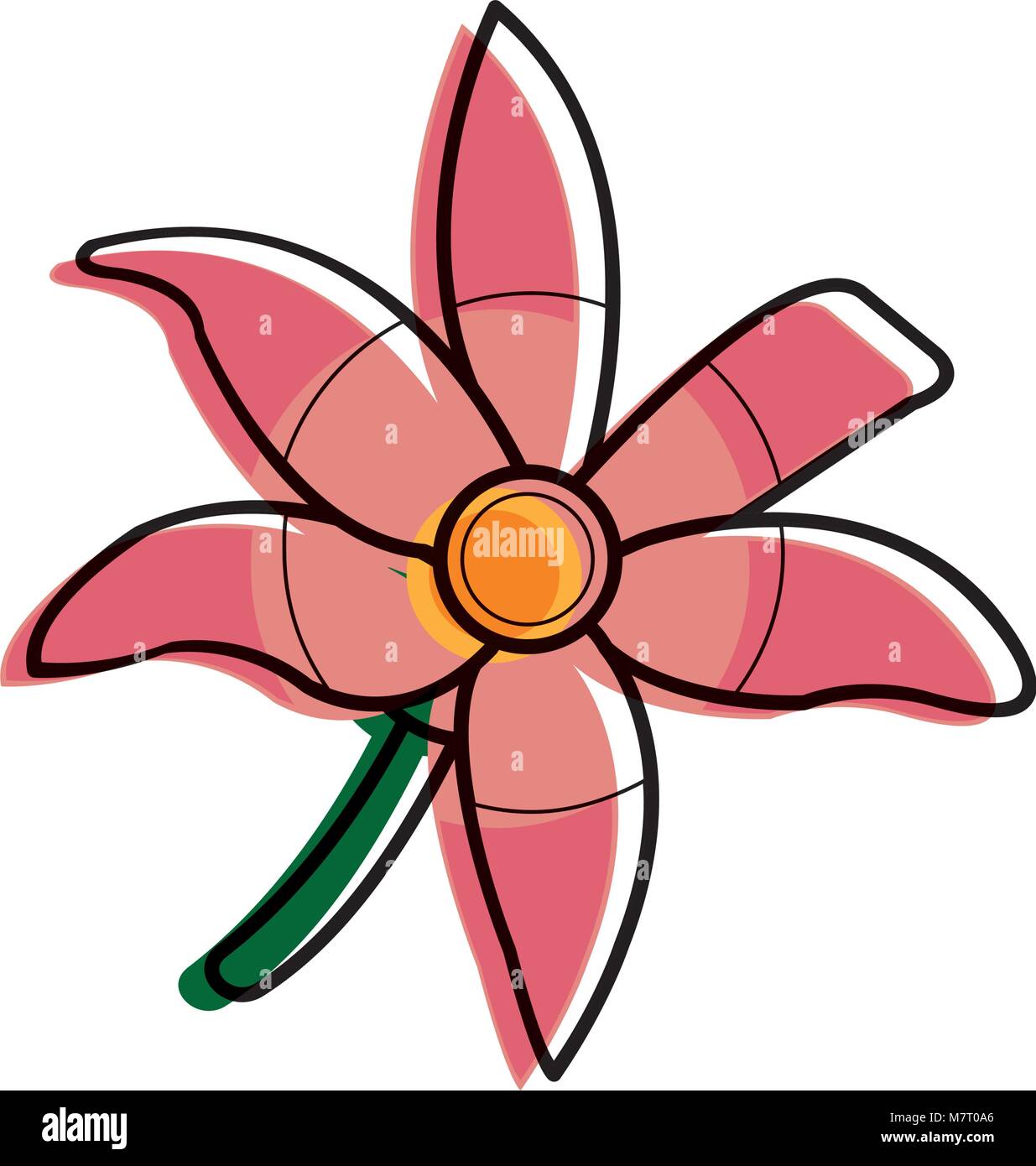 moved color beautiful flower with nature petals design Stock Vector ...