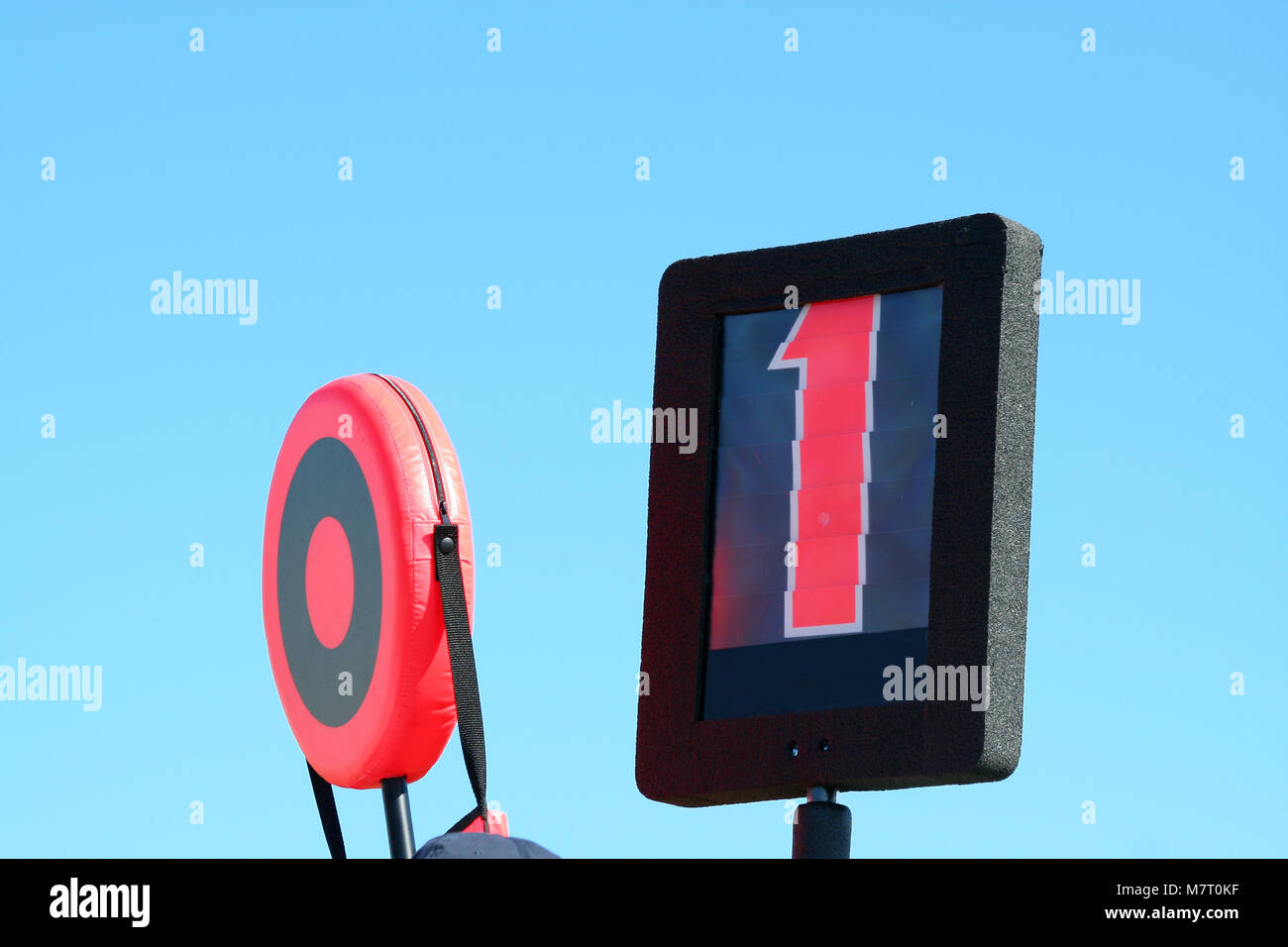 Football down markers Stock Photo Alamy