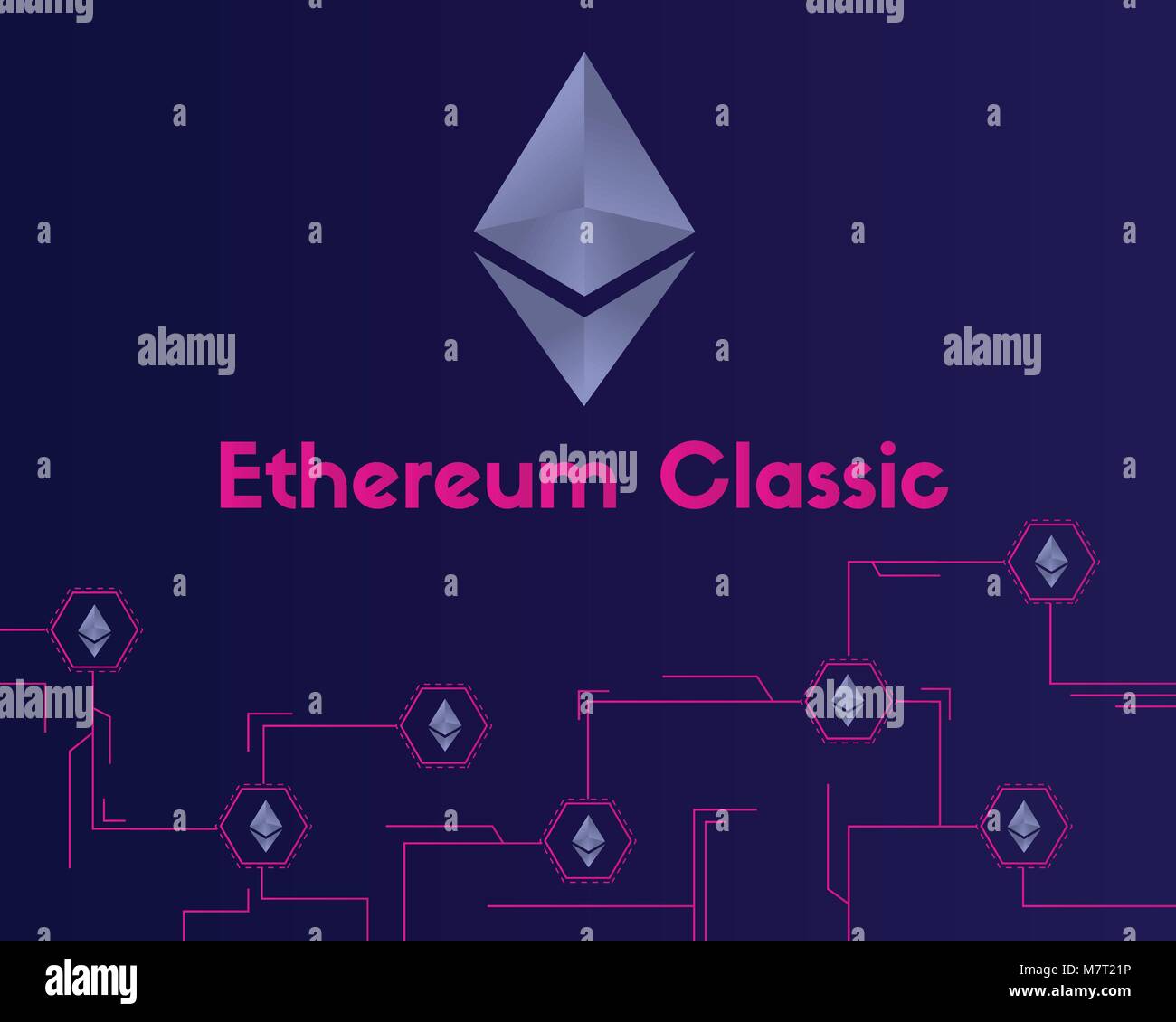Ethereum Classic blockchain on dark background Stock Vector Image & Art ...