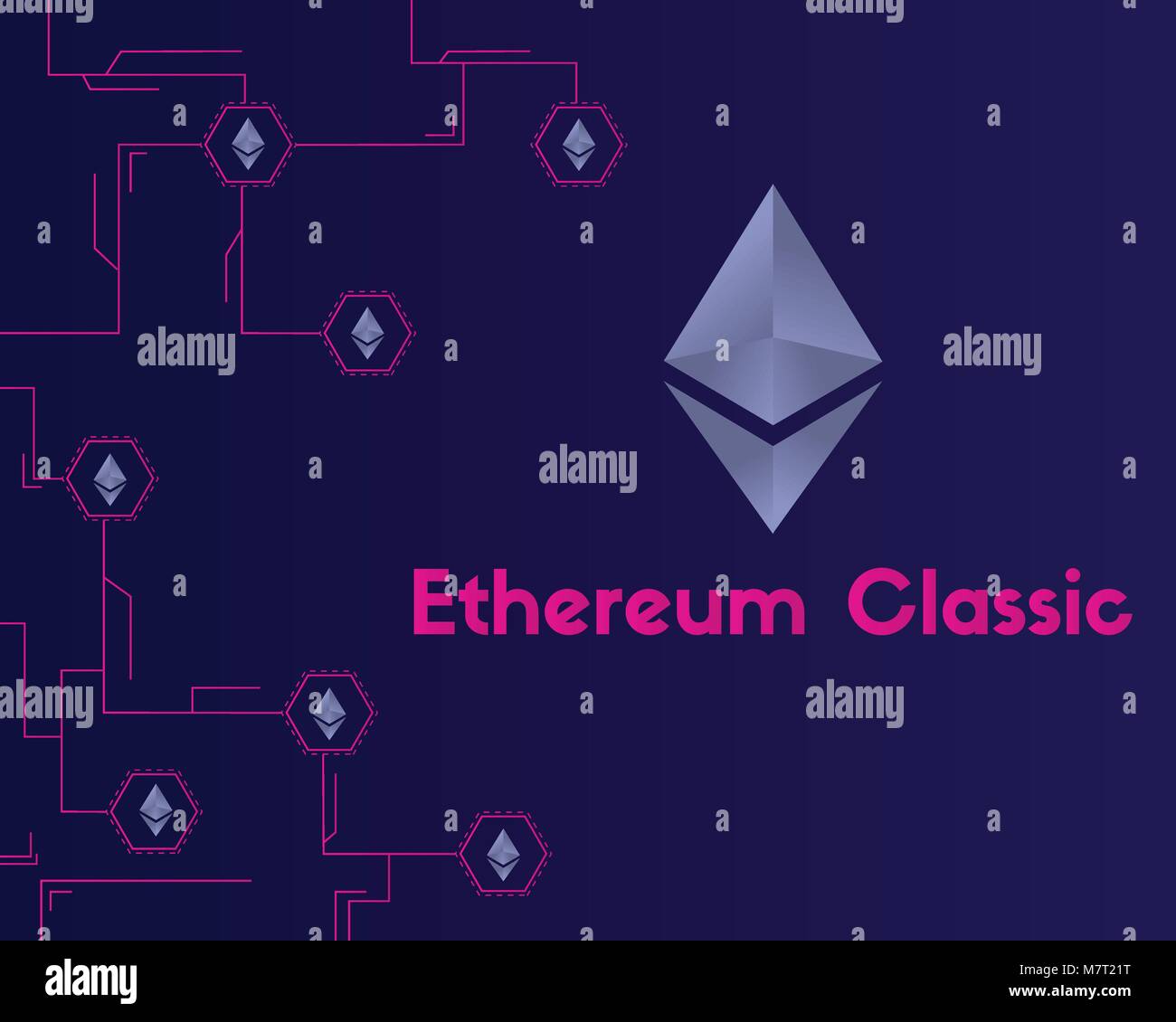 Ethereum Classic blockchain on dark background Stock Vector Image & Art ...