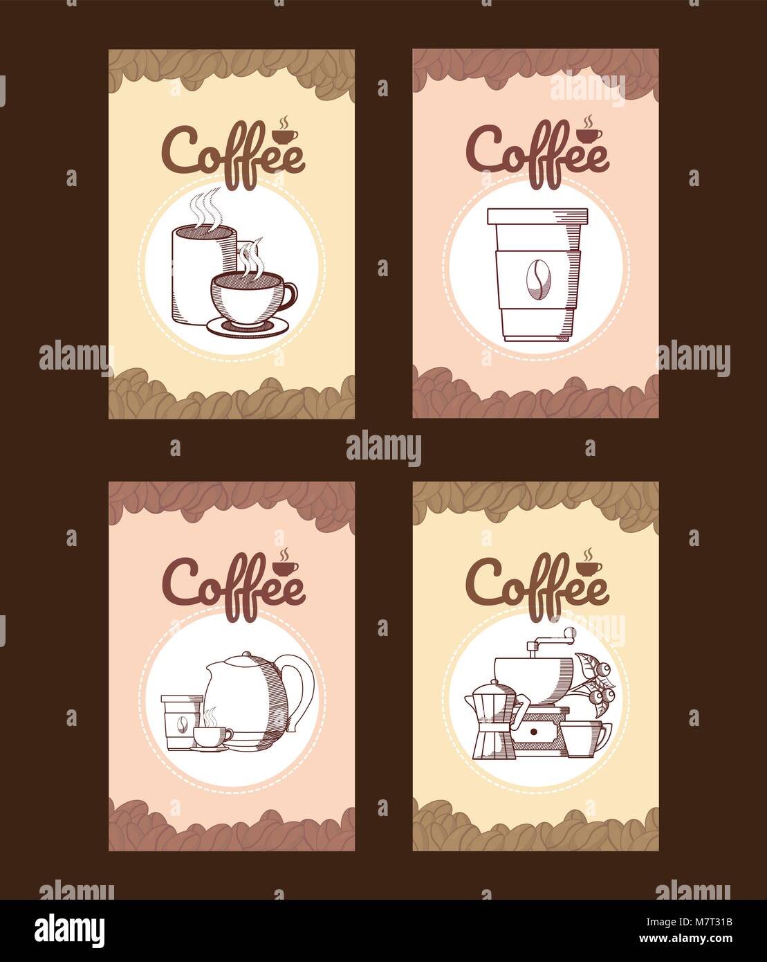 Set of coffee cards Stock Vector Image & Art - Alamy
