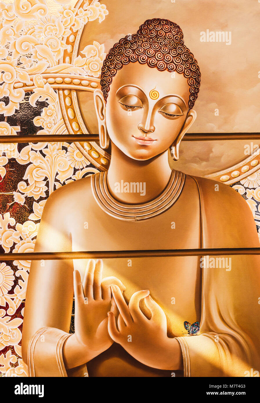 Gautama Buddha Painting Stock Photo