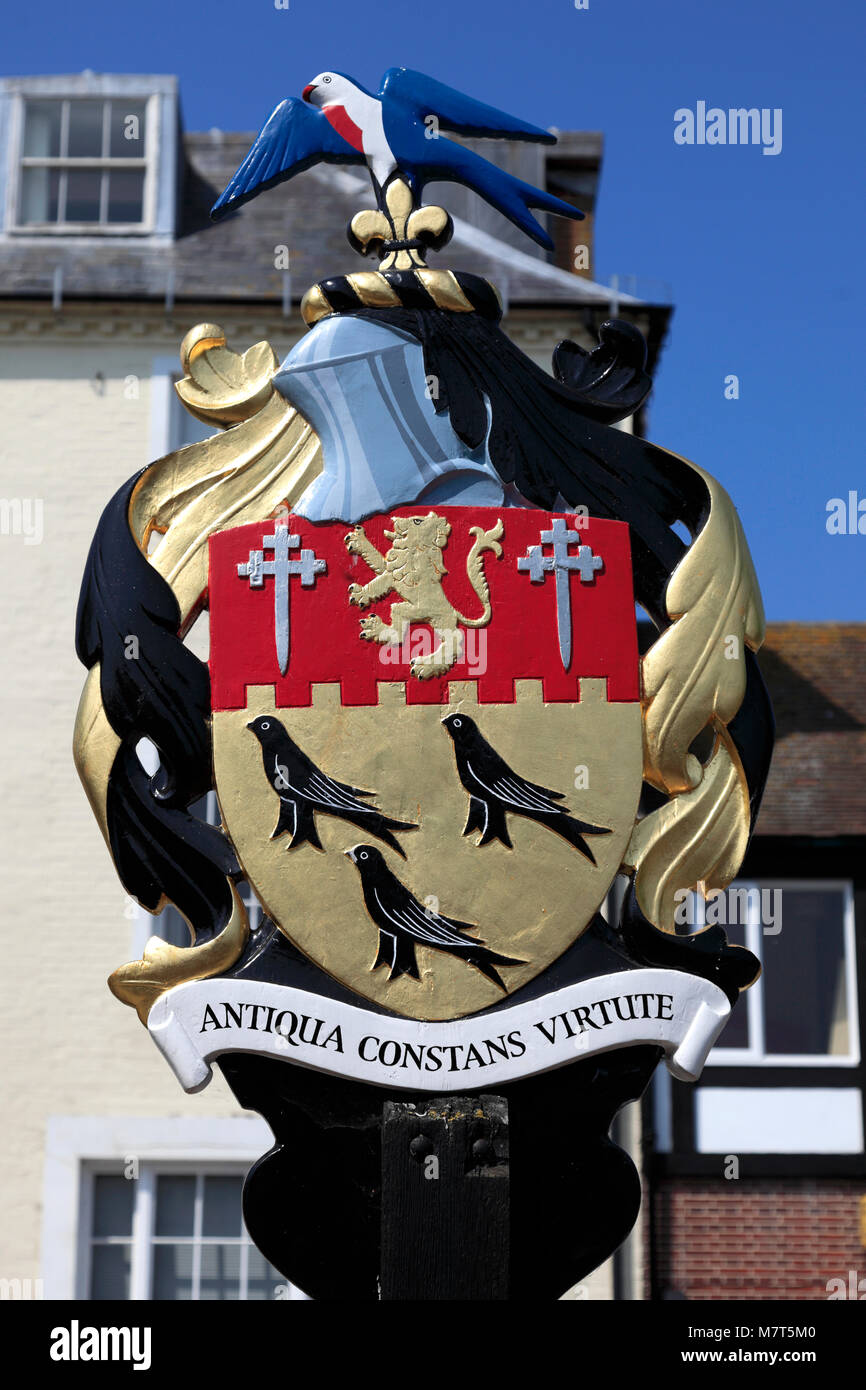 The town sign of Arundel; Sussex; England; UK Stock Photo