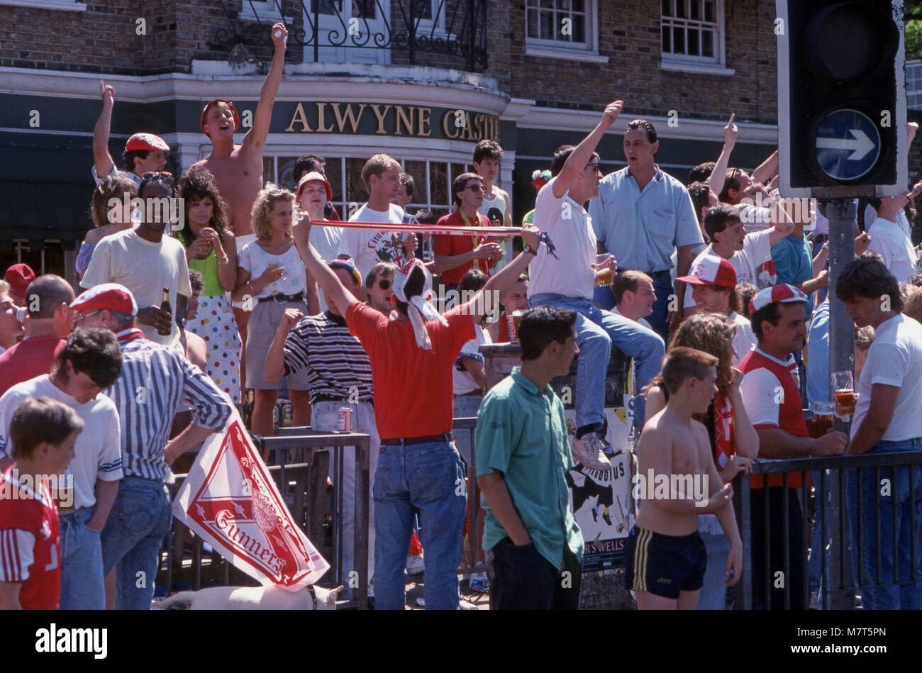 Arsenal Football Supporters Stock Photo