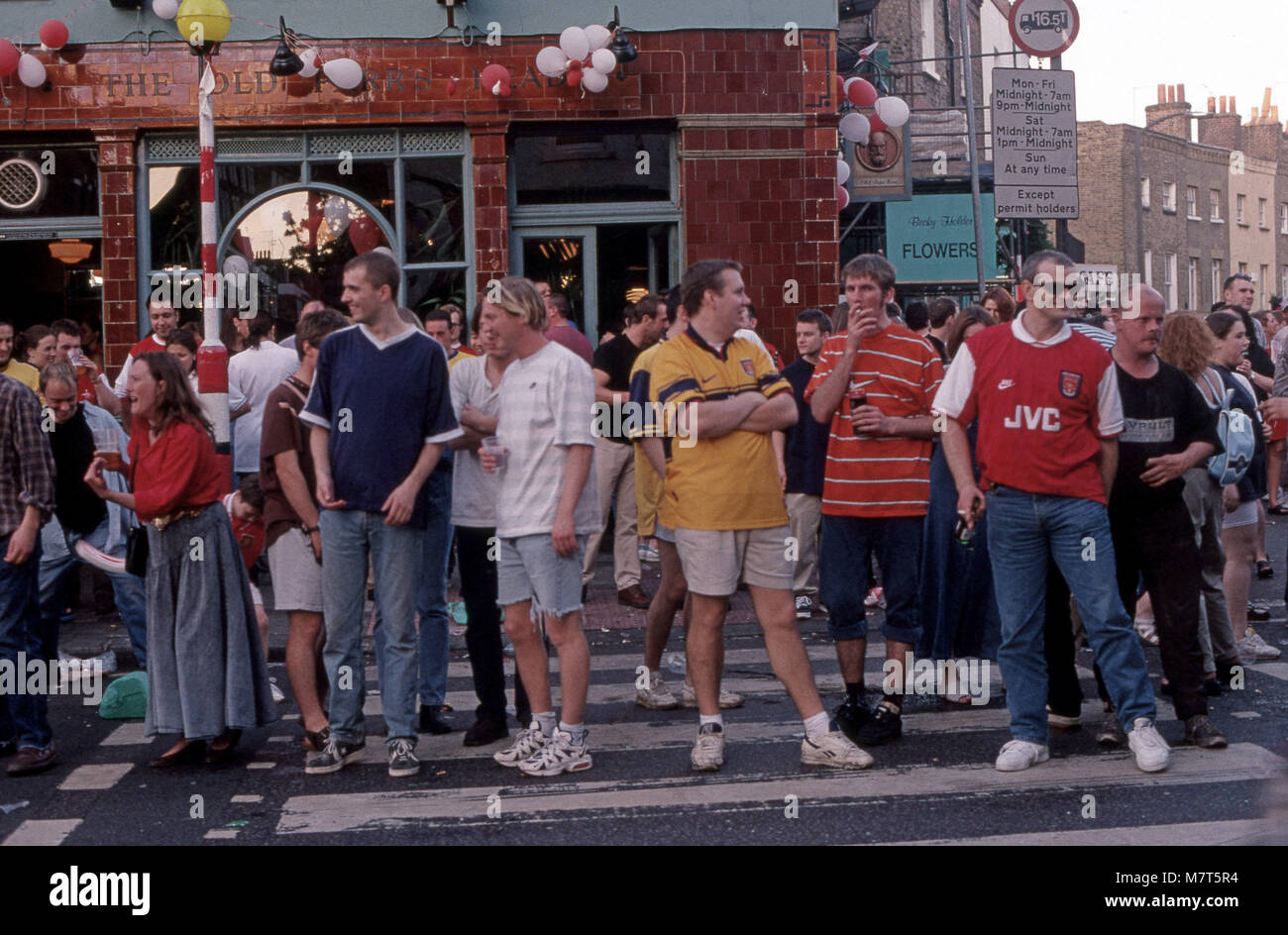 Arsenal Football Supporters Stock Photo