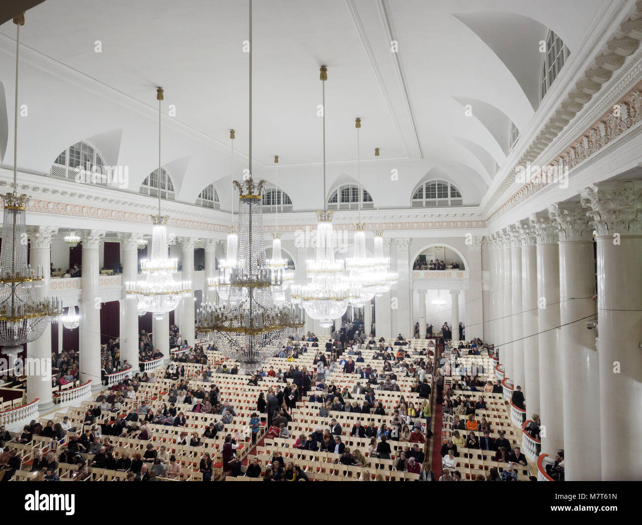 Saint Petersburg, Russia - November 23 2017.  Interiors of Saint Petersburg Philharmonia Stock Photo