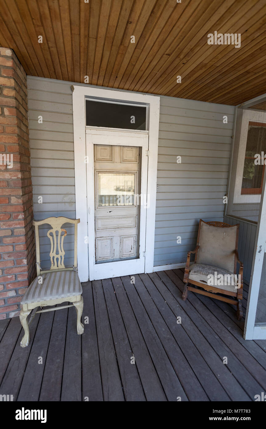 Front Porch with Chairs, Mentryville Stock Photo