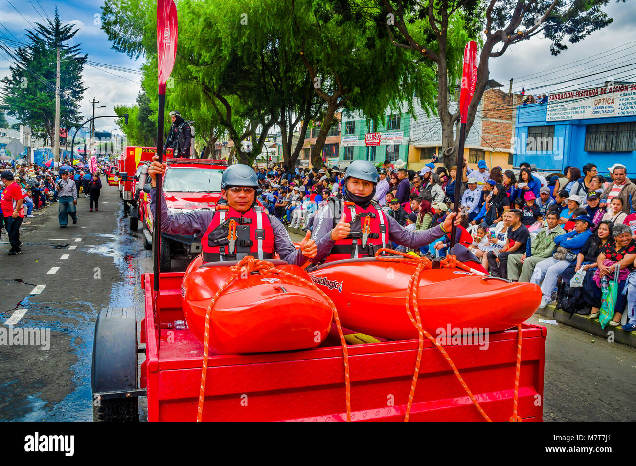 Quito, Ecuador January 31, 2018 Beautifulo outdoor view of a fire