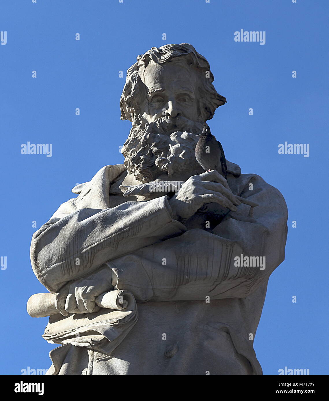 Venice, Italy. Statue of the great Italian linguist and lexicographer Nicolo Tommaseo erected in