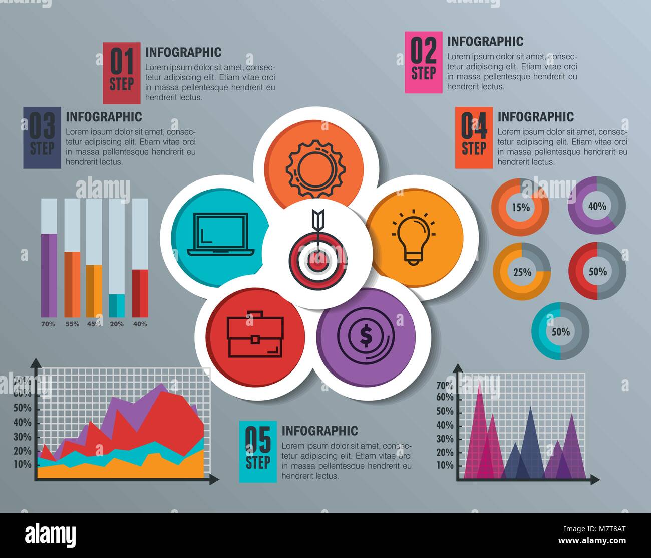 business infographic template icons Stock Vector Image & Art - Alamy