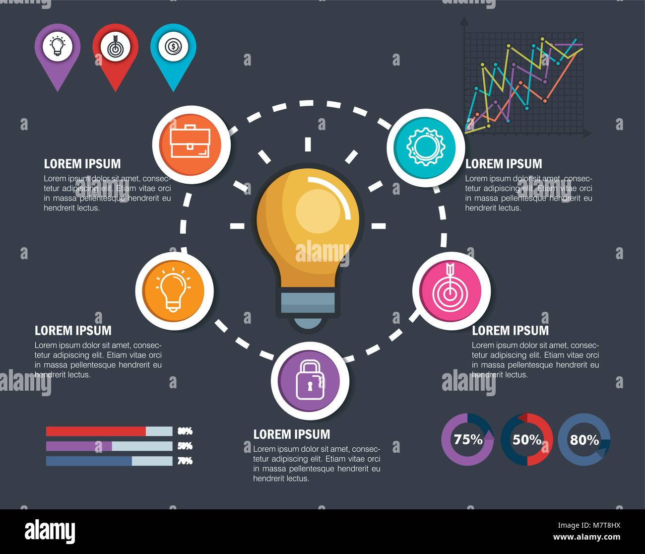 business infographic template icons Stock Vector Image & Art - Alamy