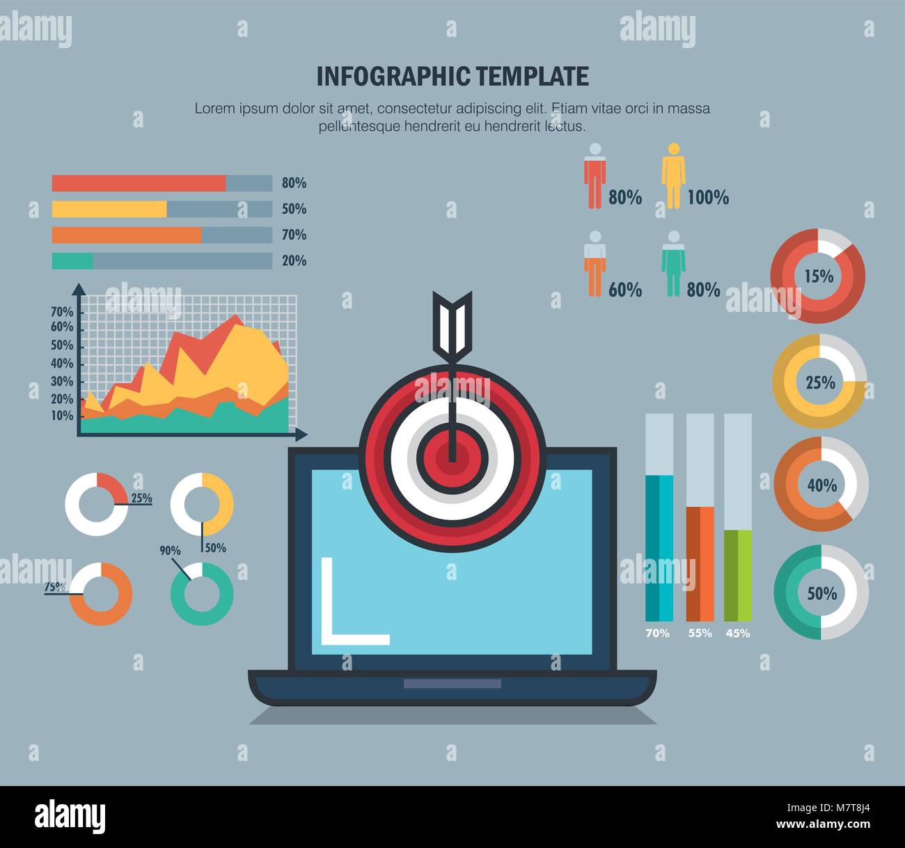 technology and business infographic template icons Stock Vector Image ...