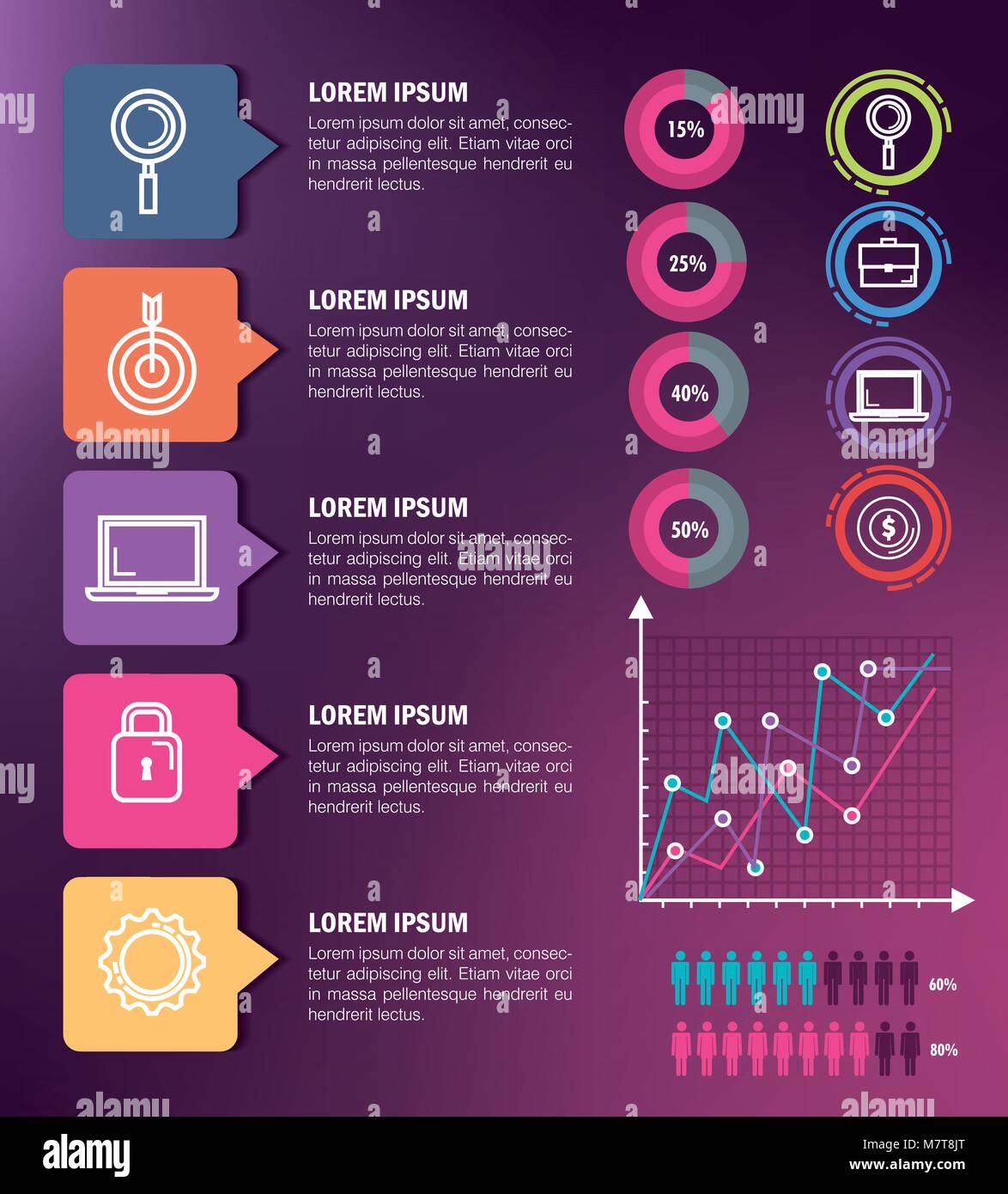 business infographic template icons Stock Vector Image & Art - Alamy