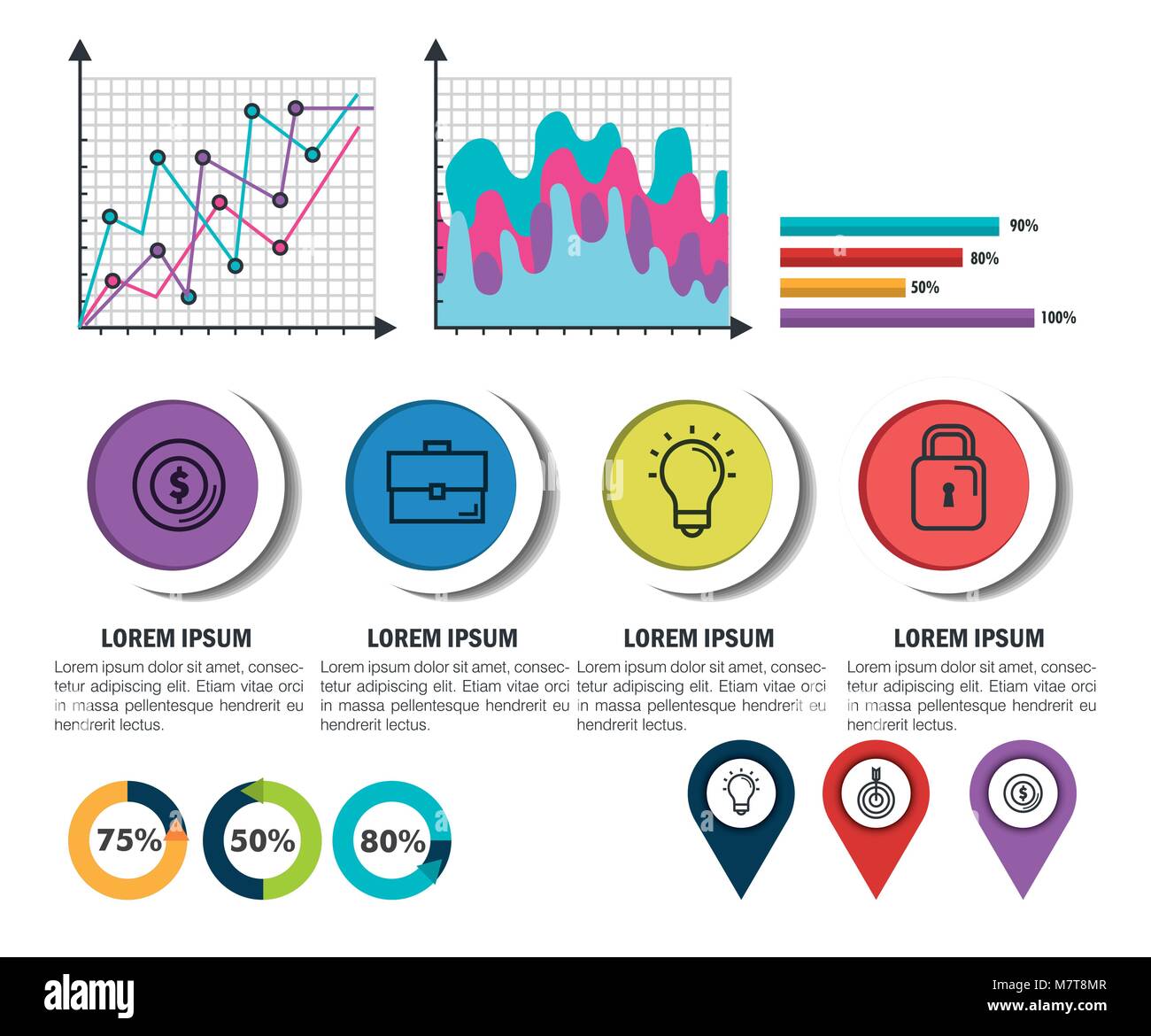 business infographic template icons Stock Vector Image & Art - Alamy
