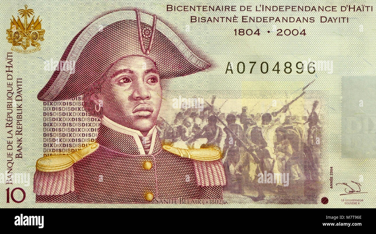 Haiti Ten 10 Gourde Bank Note Stock Photo