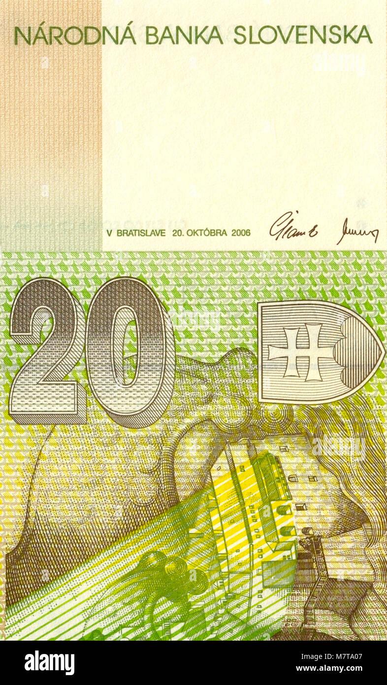 Slovakia Twenty 2o Korun Bank Note Stock Photo - Alamy