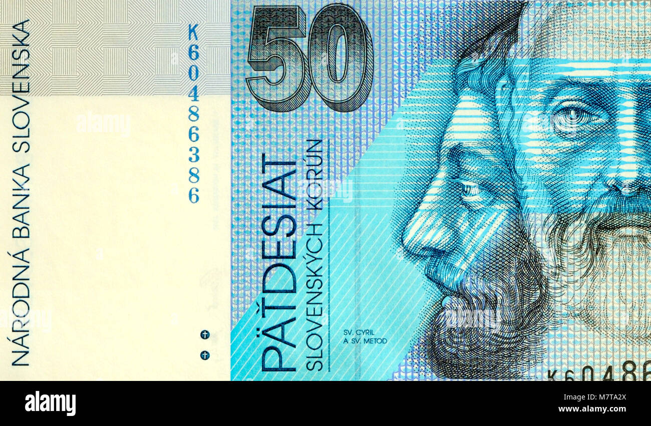 Slovakia Fifty 50 Korun Bank Note Stock Photo