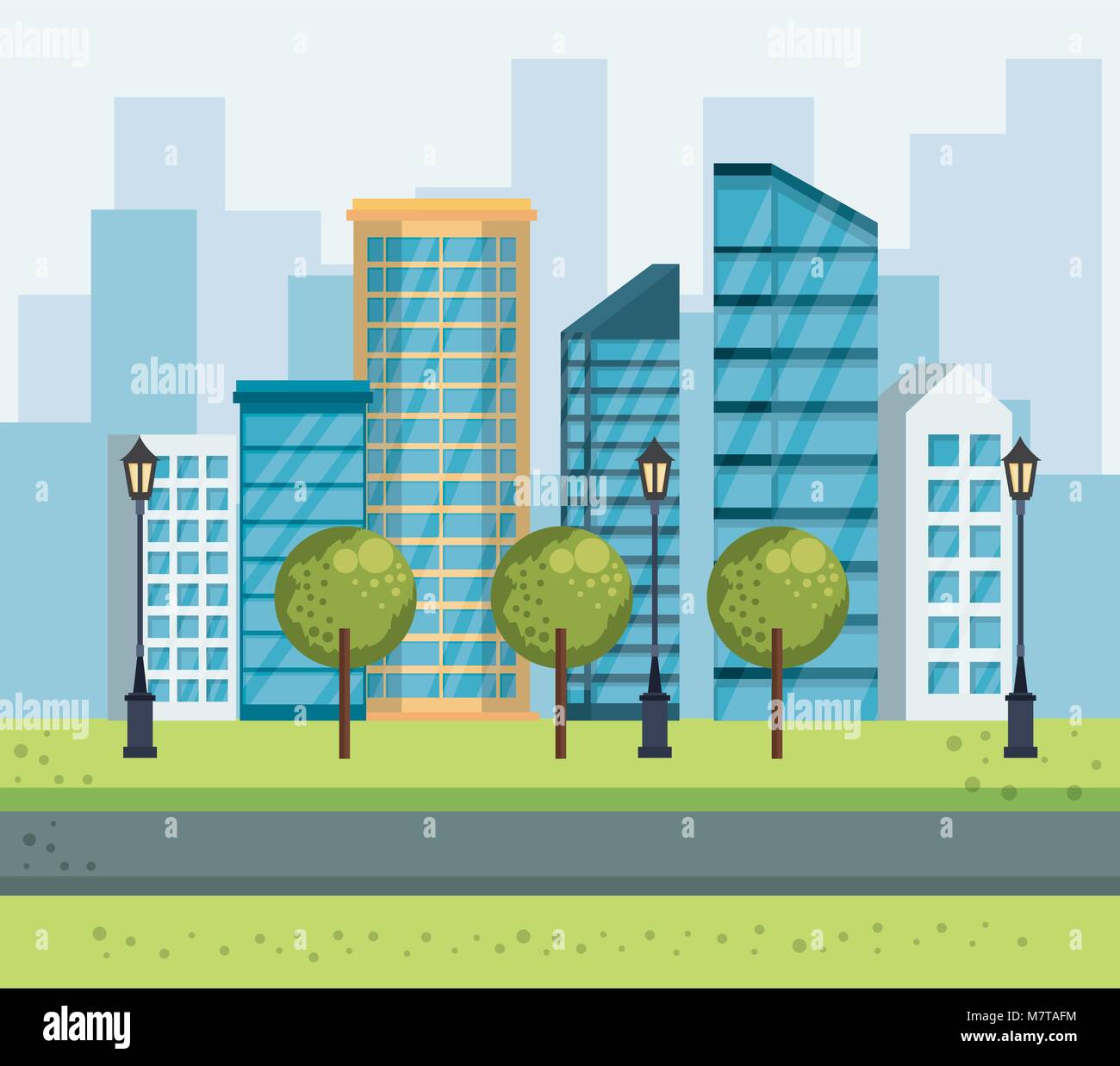 park urban cityscape scene Stock Vector Image & Art - Alamy