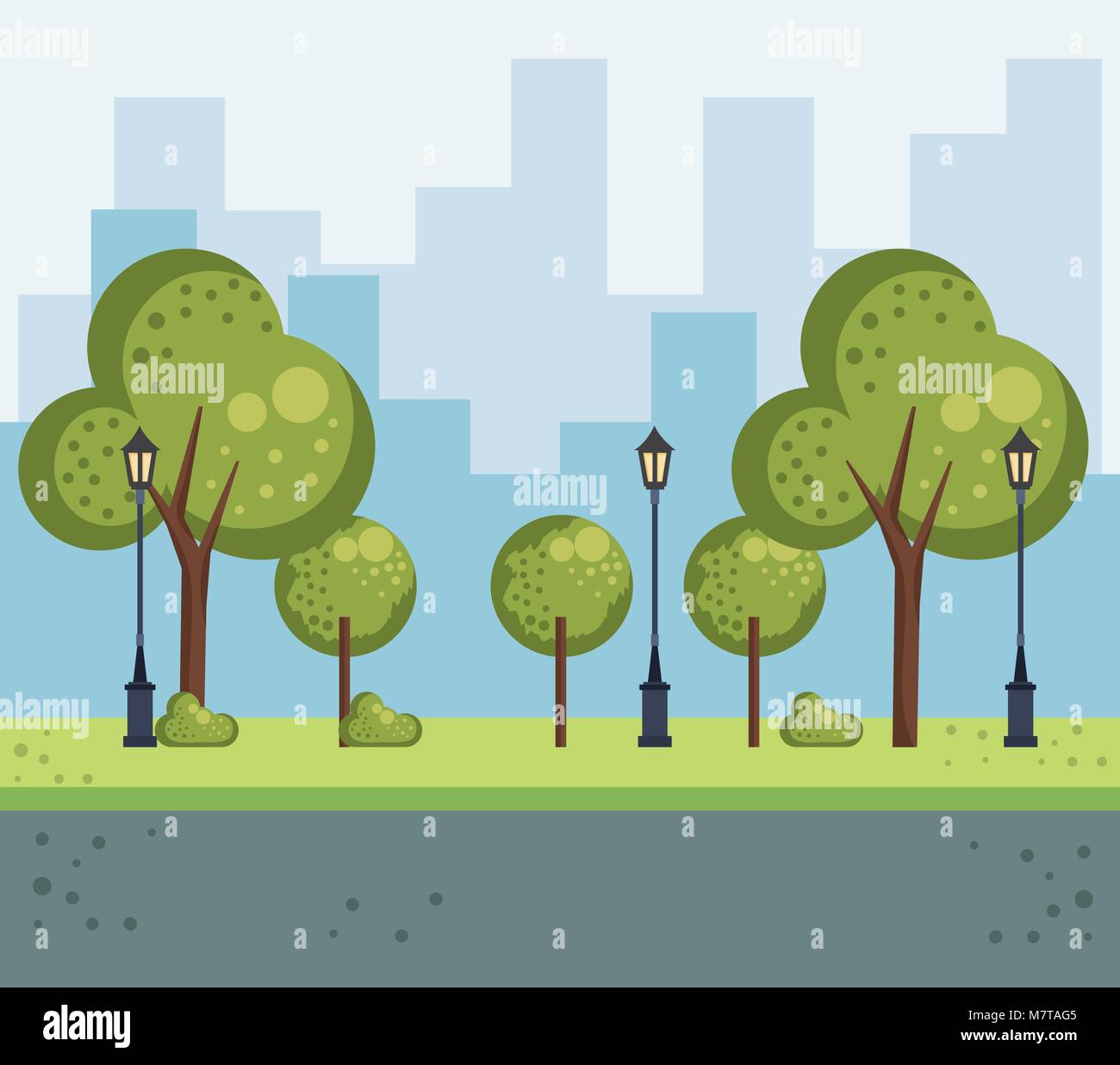 park urban cityscape scene Stock Vector Image & Art - Alamy
