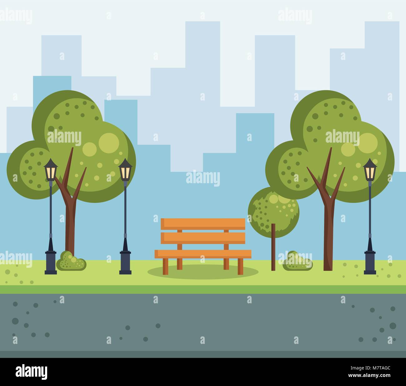 park urban cityscape scene Stock Vector Image & Art - Alamy