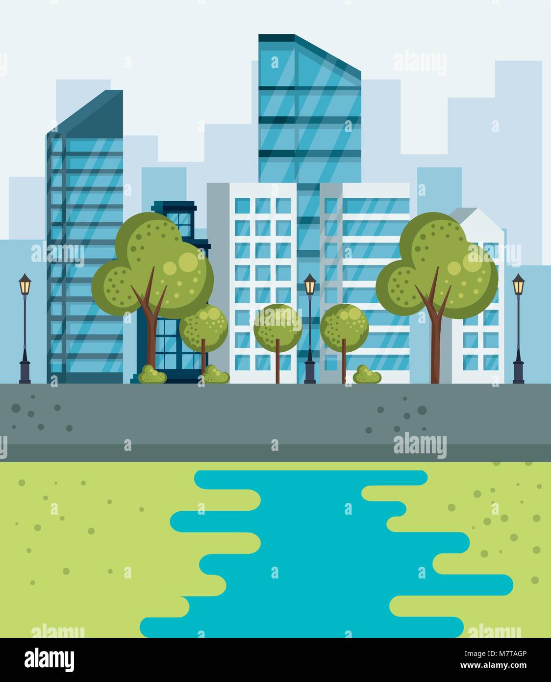 park urban cityscape scene Stock Vector Image & Art - Alamy