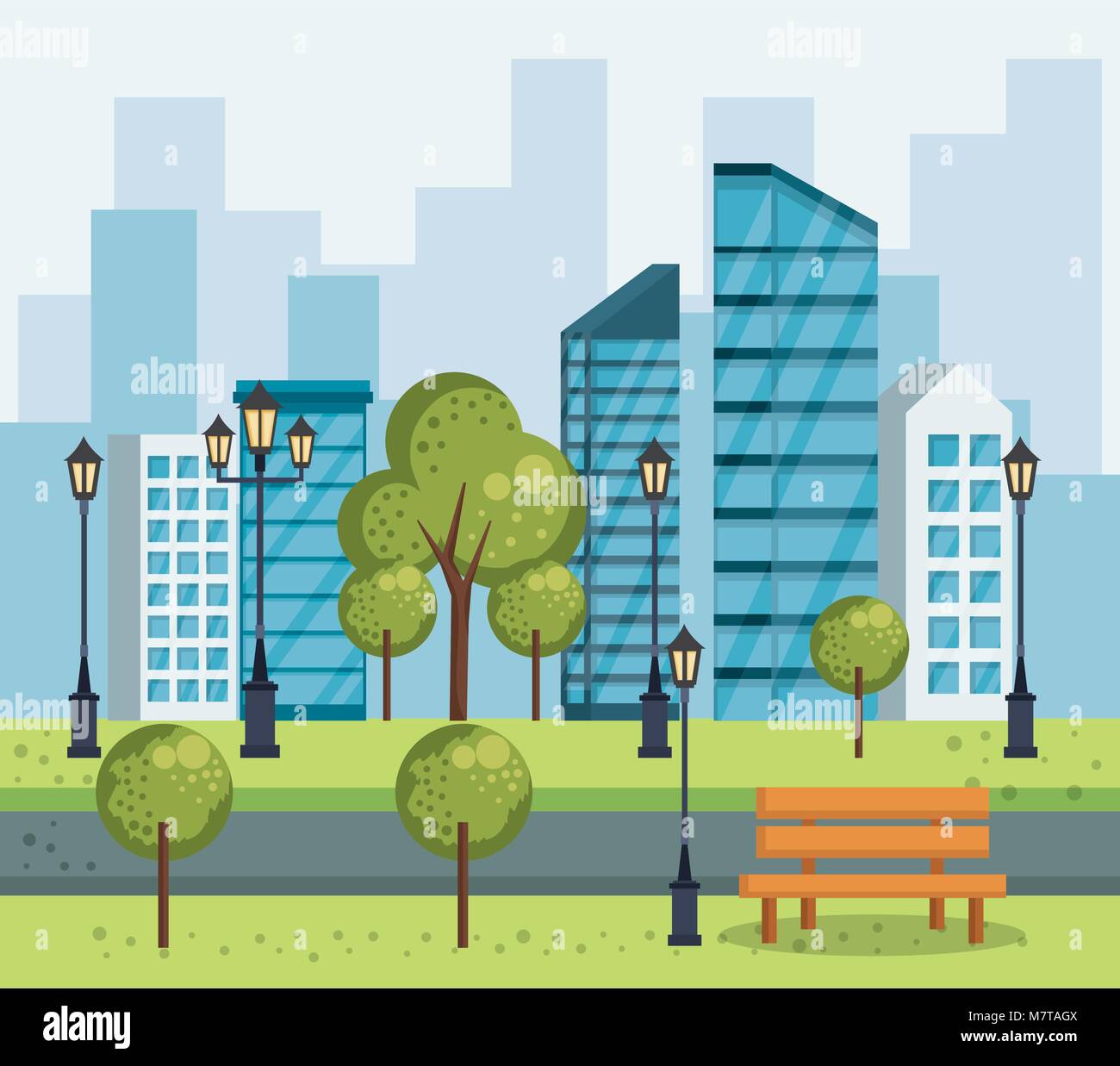 park urban cityscape scene Stock Vector Image & Art - Alamy