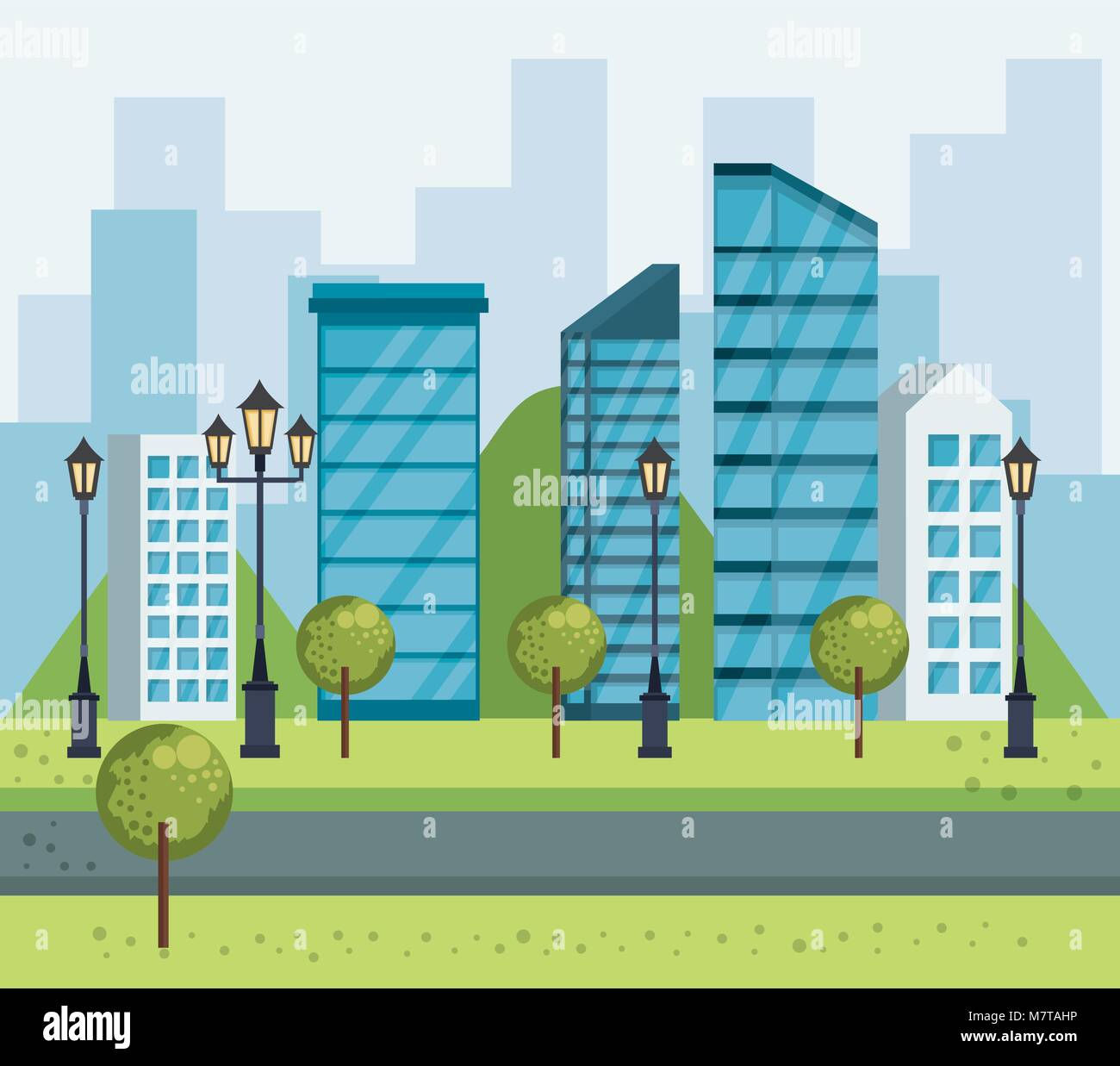 park urban cityscape scene Stock Vector Image & Art - Alamy
