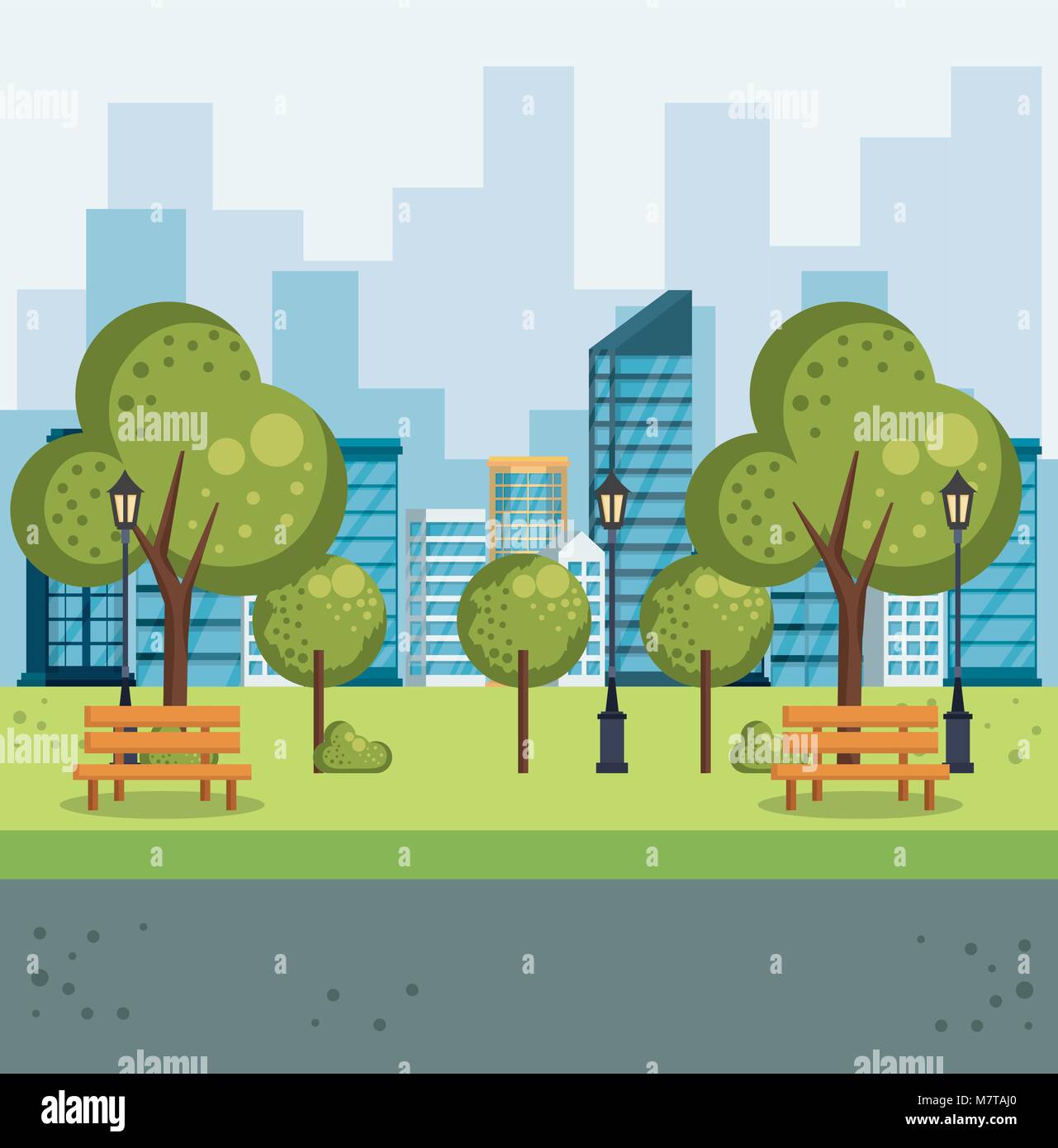 park urban cityscape scene Stock Vector Image & Art - Alamy