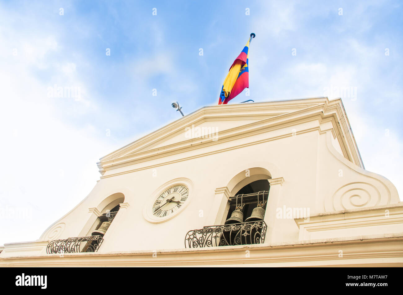 QUITO, ECUADOR, JANUARY, 11- 2018: Carondelet Palace is the seat of government of the Republic of Ecuador, located in Quito in the Independence Square Plaza Grande Stock Photo