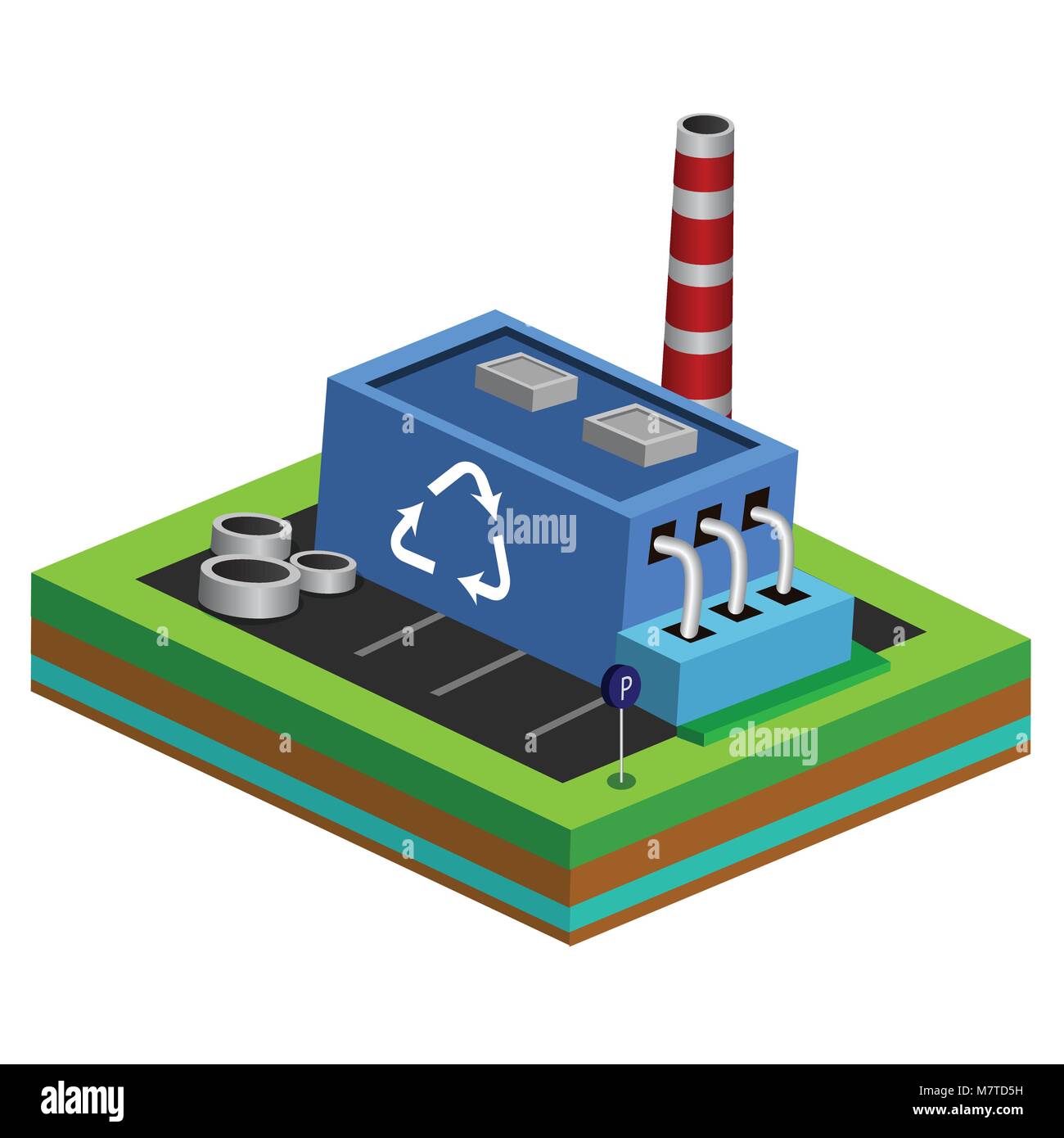 Isometric industrial recycling plant factory hi-res stock photography ...