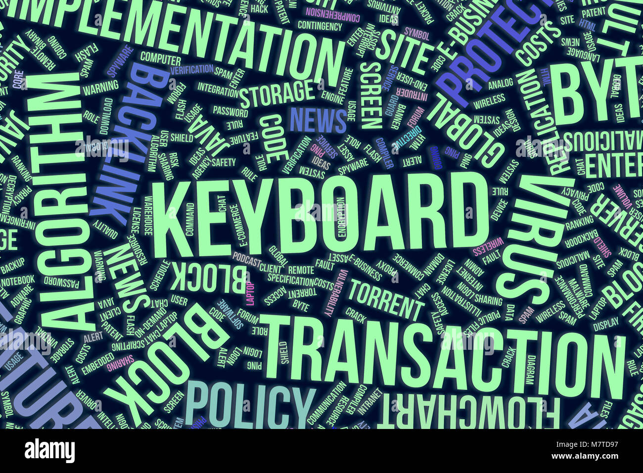 Keyboard, IT, information technology conceptual word cloud for for design wallpaper, texture or background Stock Photo