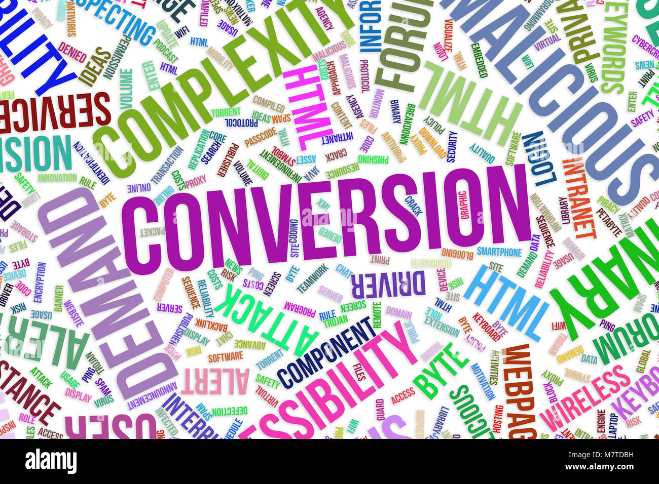 Conversion, IT, information technology conceptual word cloud for for ...
