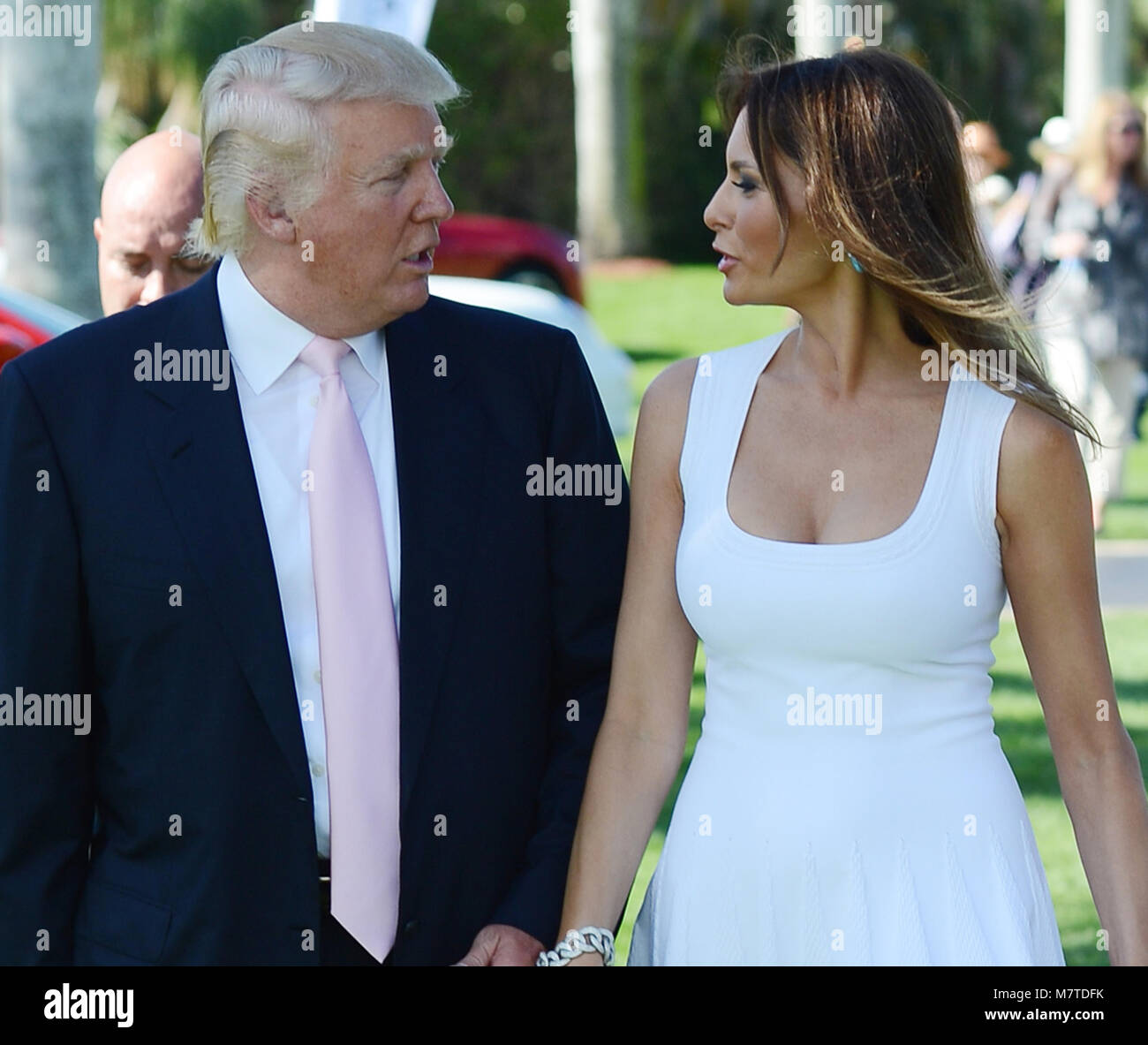 PALM BEACH, FL - JANUARY 06: Melania Trump, Barron Trump and Donald Trump  attend the 2013 Trump Invitational Grand Prix at Club Mar-a-Lago on January  6, 2013 in Palm Beach, Florida. People: