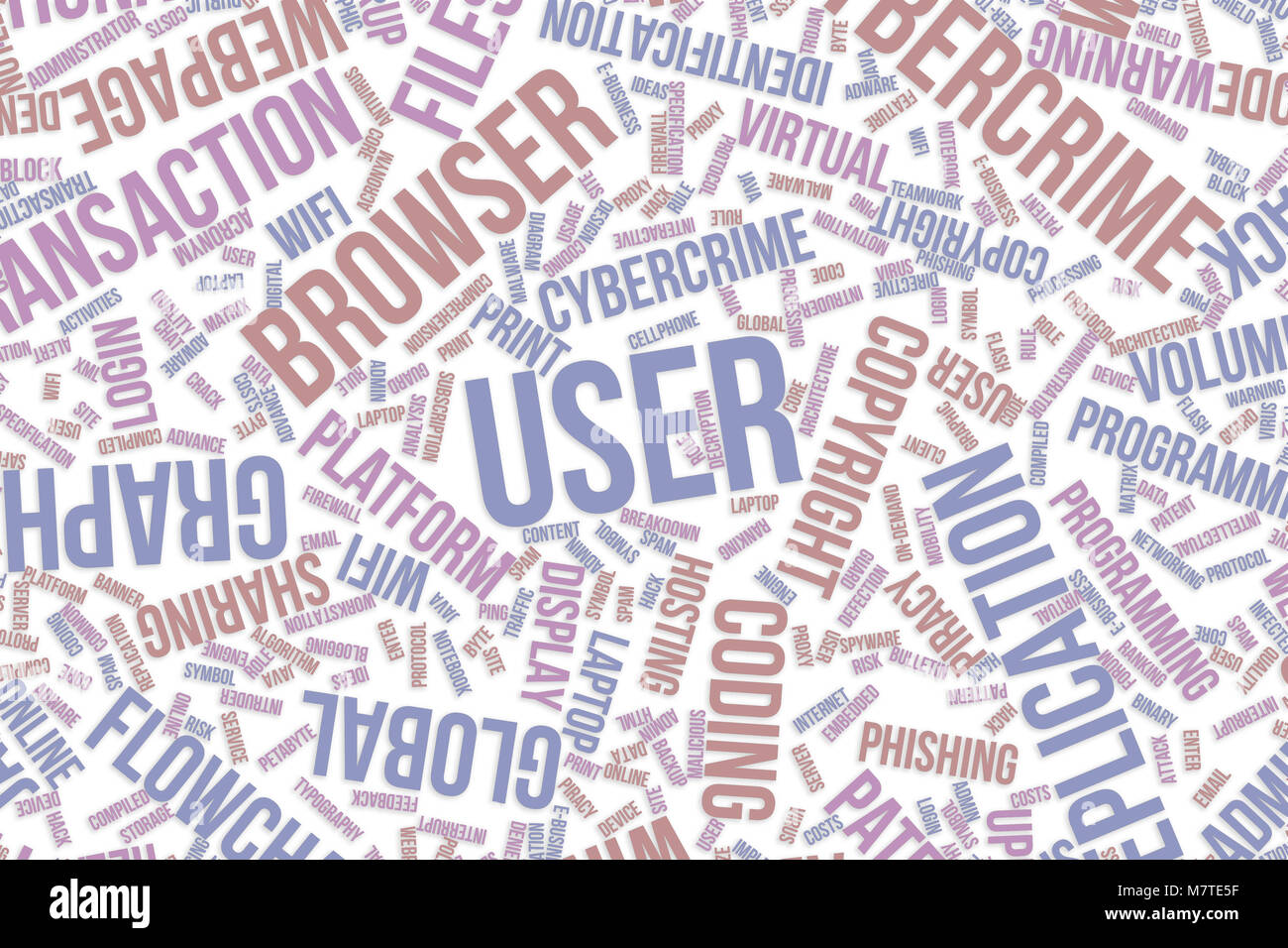 User, IT, information technology conceptual word cloud for for design wallpaper, texture or background Stock Photo
