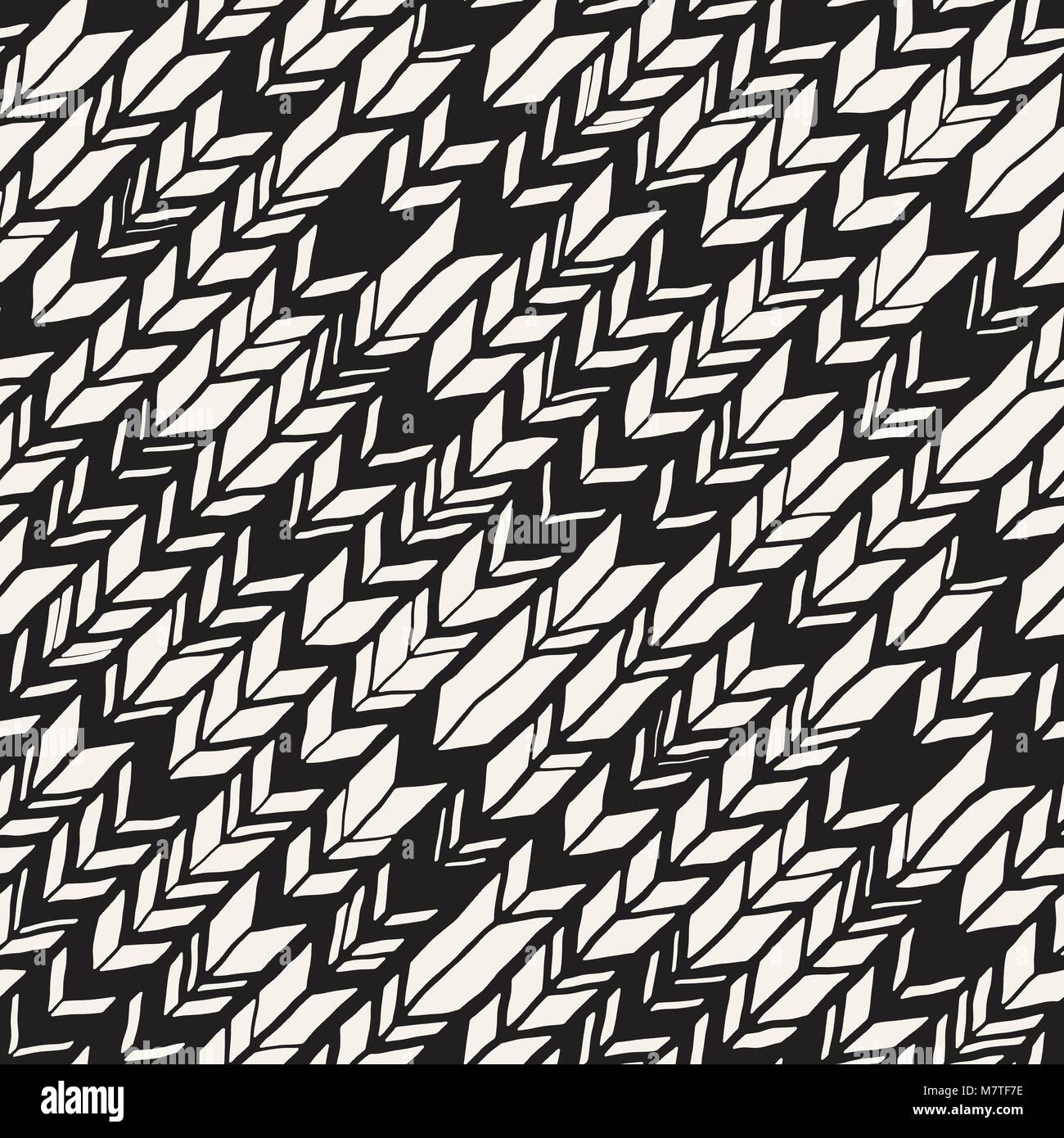 Vector seamless freehand pattern. Doodle monochrome print with hand ...