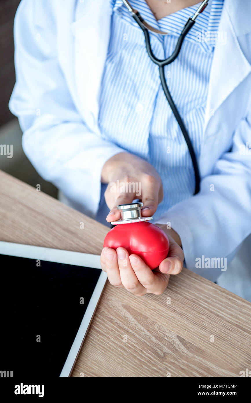 doctor, physical examination and Heart Disease Checker Stock Photo Alamy