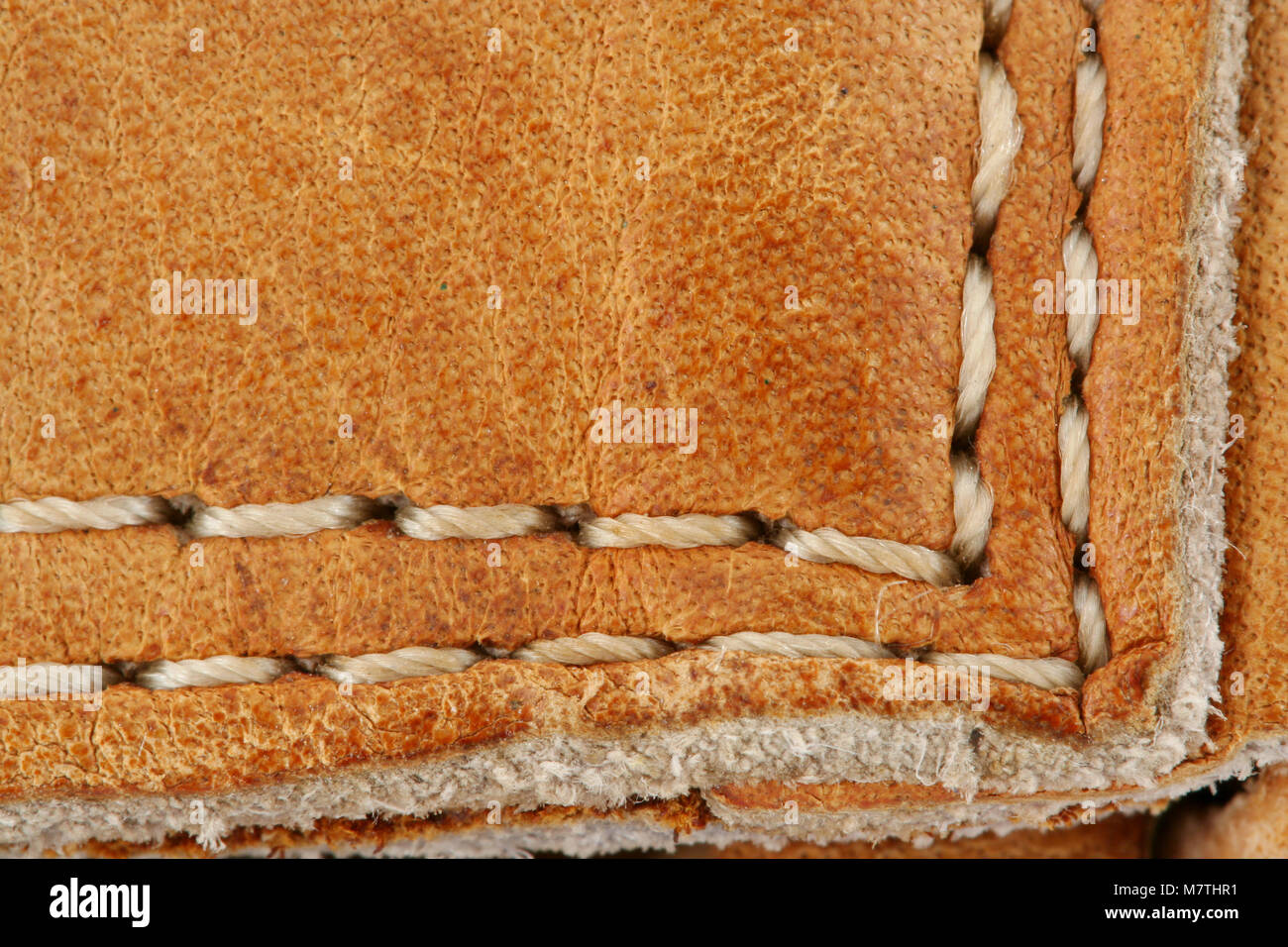 A Leather baseball glove macro background Stock Photo - Alamy