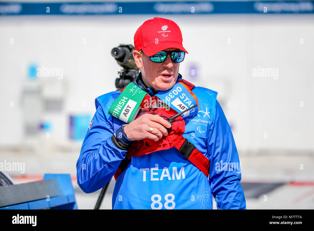 Pyeongchang, South Korea, 13th March, 2018. 13th March - Alpensia iathlon Center - Pyeongchang.  Simon Allanson: coach of athlete MEENAGH Scott  of team GB Credit: Marco Ciccolella/Alamy Live News Stock Photo