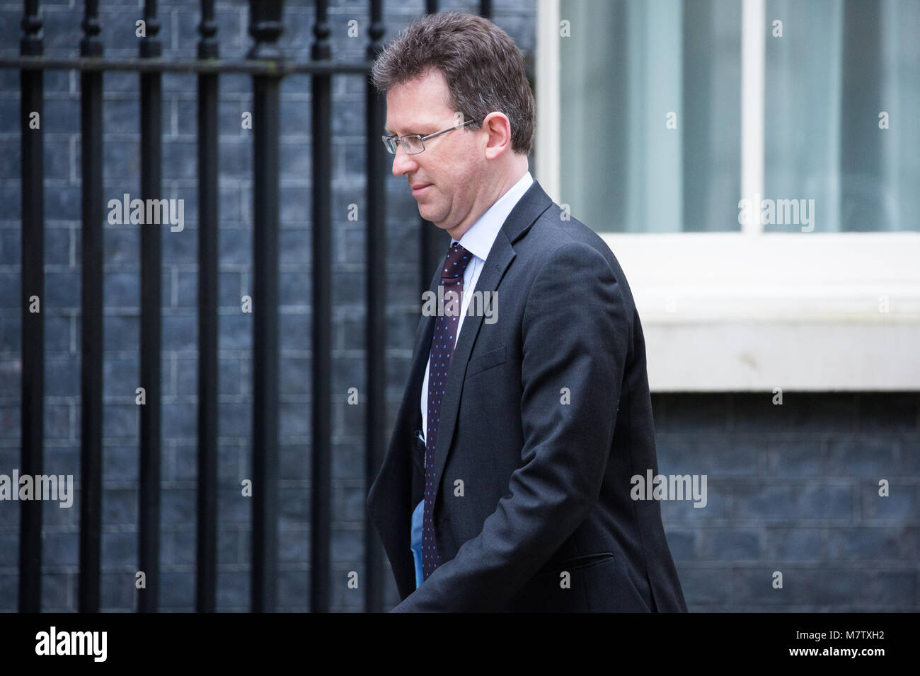 London, UK. 13th March, 2018. Jeremy Wright QC MP, Attorney General, arrives at 10 Downing Street for a Cabinet meeting. Subjects to be discussed are expected to include the chemical weapons attack in Salisbury. Credit: Mark Kerrison/Alamy Live News Stock Photo
