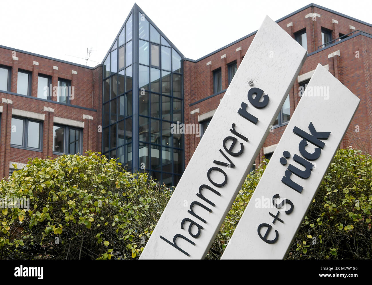 13 March 2018, Germany, Hannover The headquarters of Hannover Re