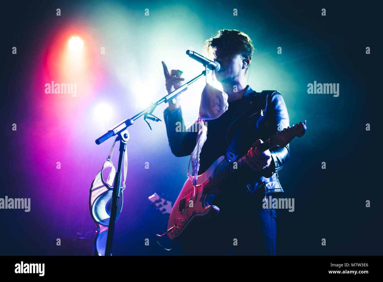 Turin, Italy, 2018 march 12th: The Italian pop band The Colors performing live on stage at the Hiroshima Mon Amour club for their 'Frida Tour' 2018 last concert Photo: Alessandro Bosio/Alamy Live News Stock Photo