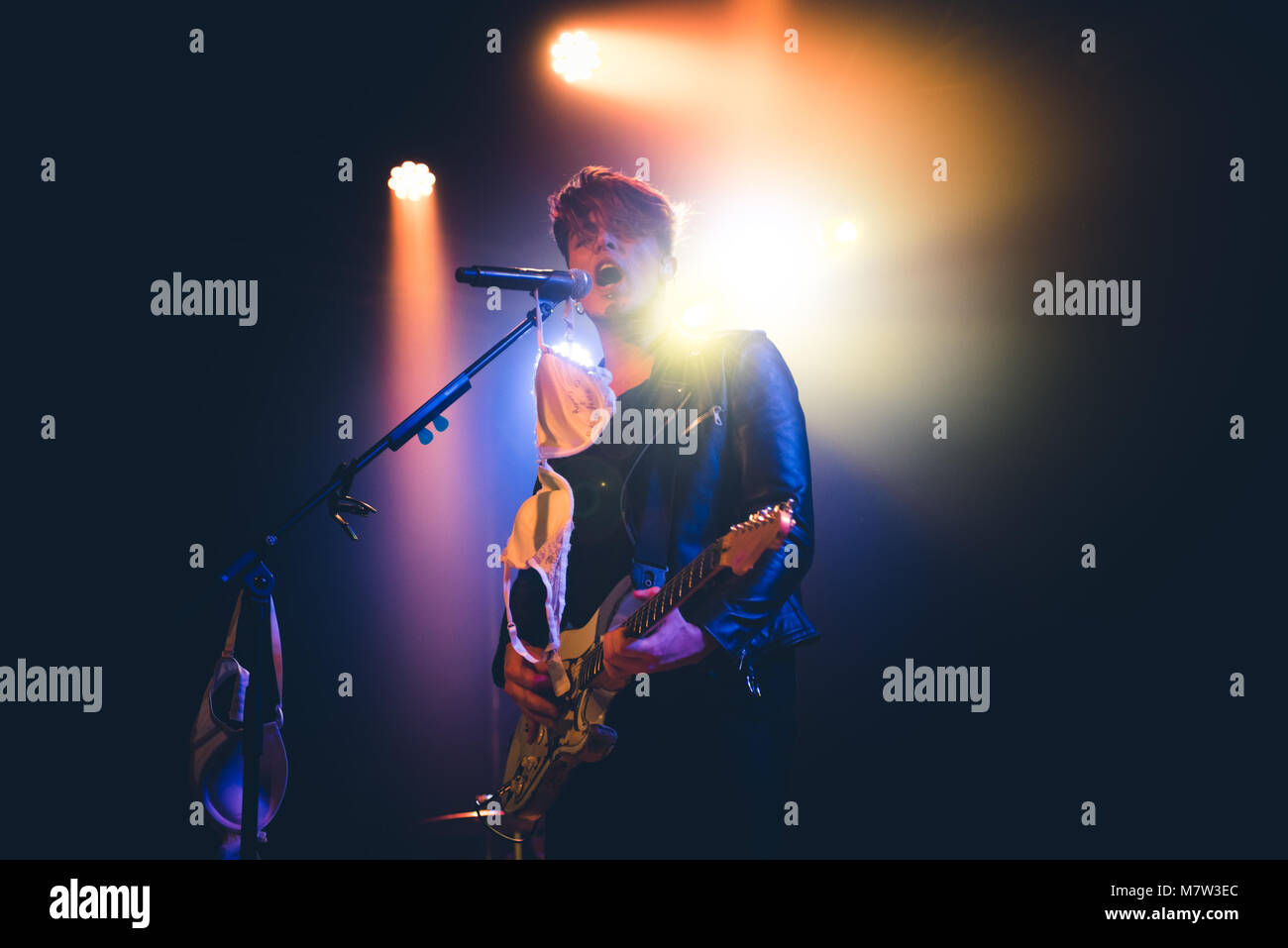 Turin, Italy, 2018 march 12th: The Italian pop band The Colors performing live on stage at the Hiroshima Mon Amour club for their 'Frida Tour' 2018 last concert Photo: Alessandro Bosio/Alamy Live News Stock Photo