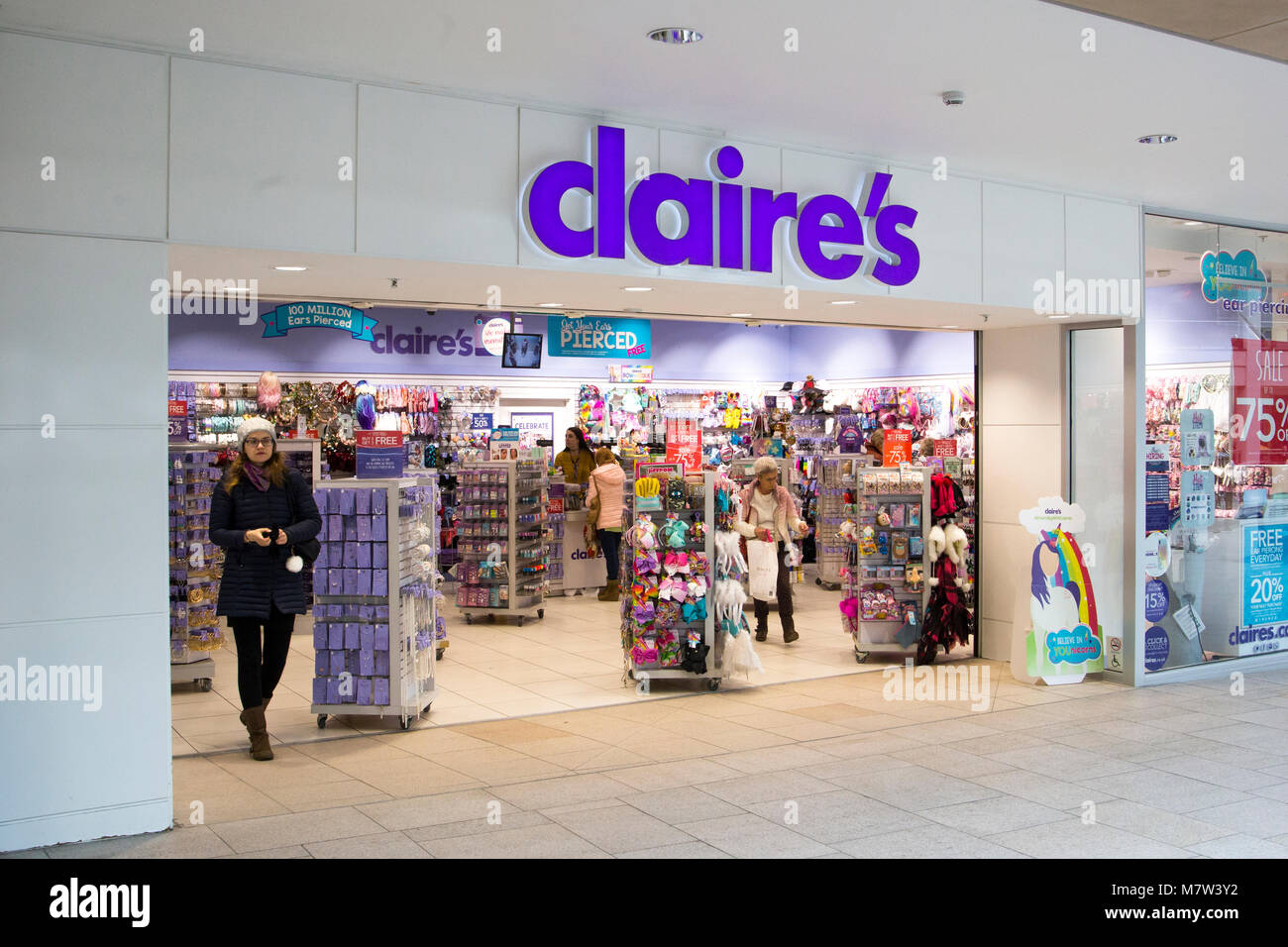 Claires accessories shop, Trinity Shopping centre in Leeds, UK Stock Photo  - Alamy