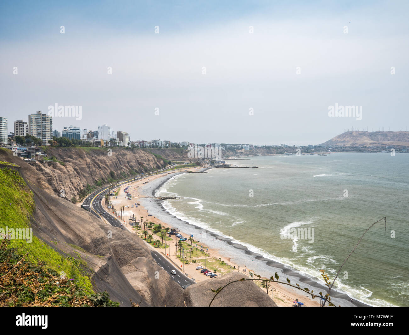 View of the beaches in the Circuito de Playas in Lima, Peru Stock Photo