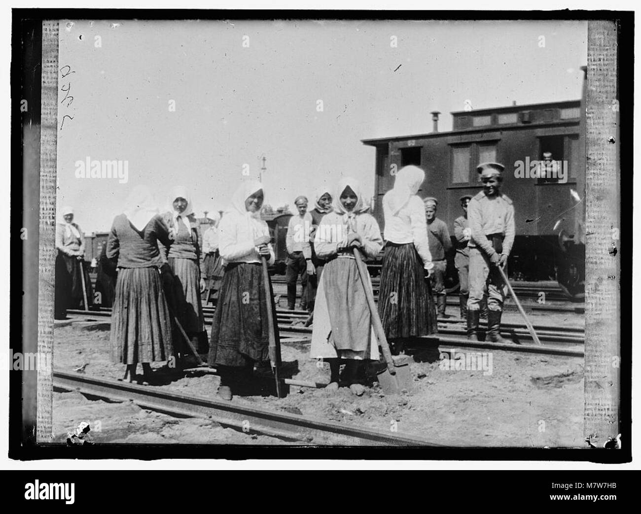 A collection of war photographs depicting women in Russia, showcasing ...