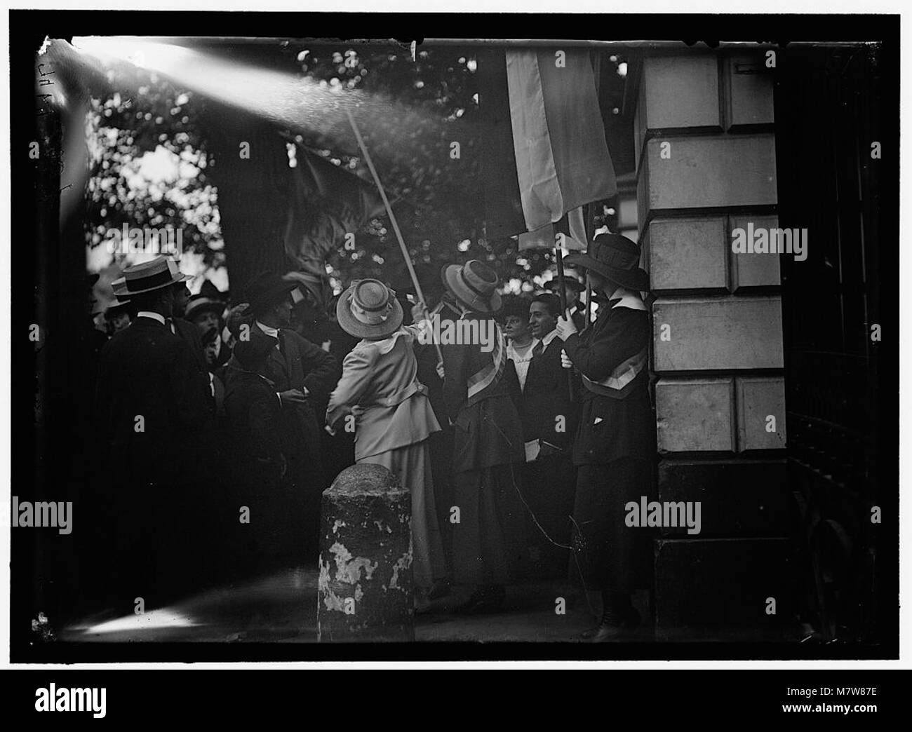 This image depicts women participating in suffrage riots, a pivotal ...